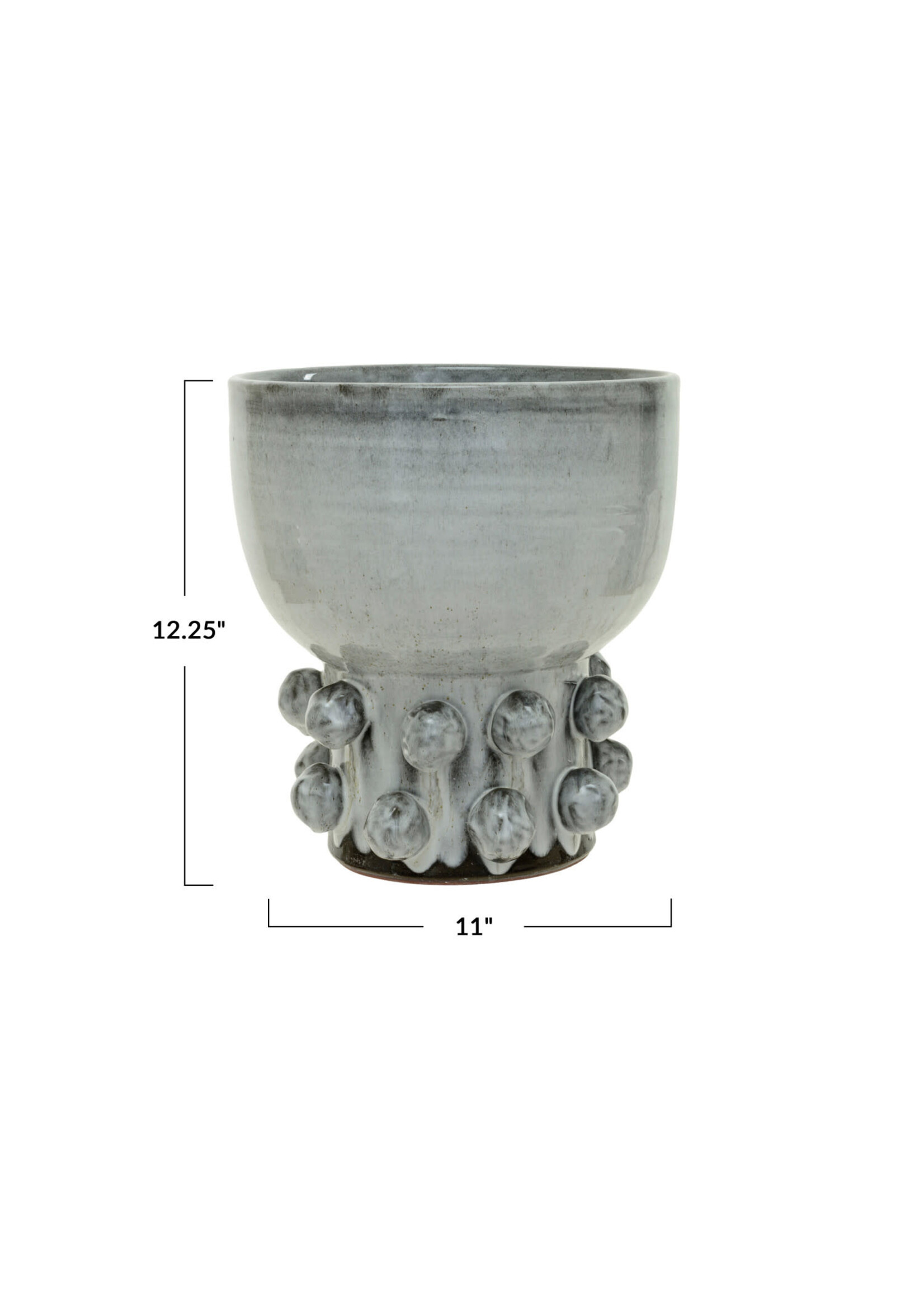 Terra-cotta Footed Vase w/ Raised Dots (Each One Will Vary)