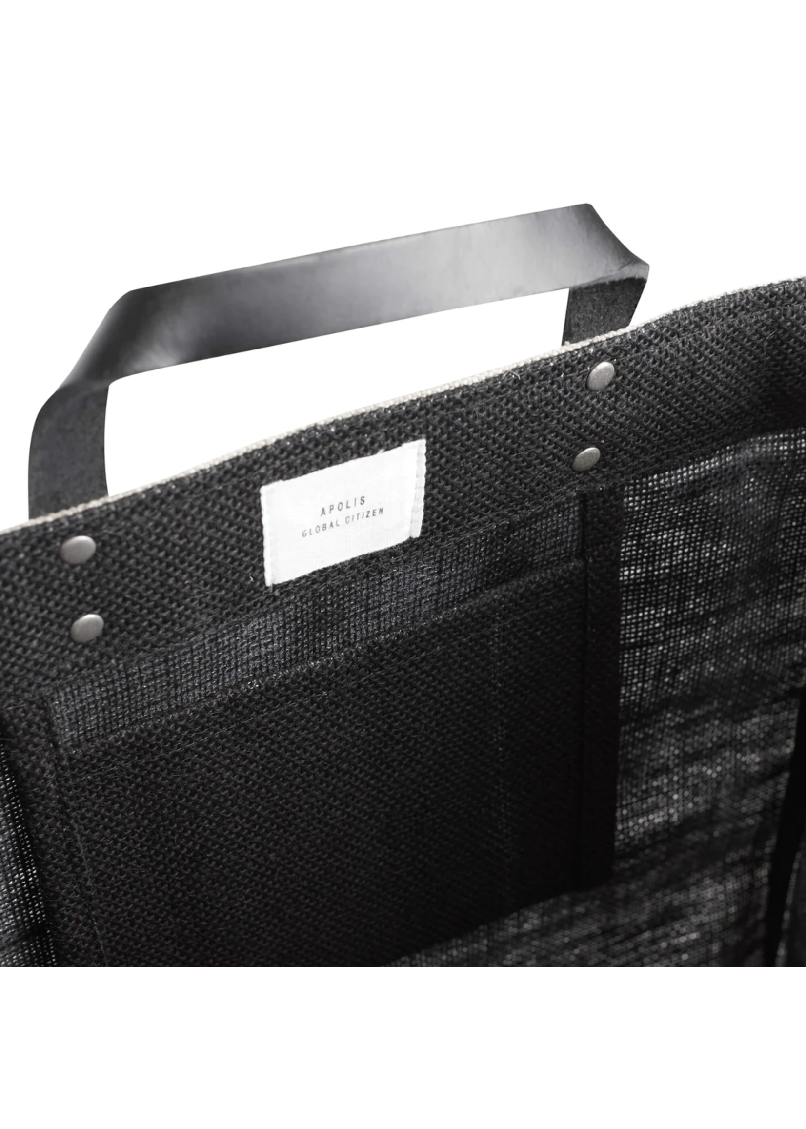 Apolis Market Bag in Black w/ Leather Strap