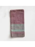 Sobremesa Teal with Brown Stripes Cotton Dinner Napkin (set of 4)