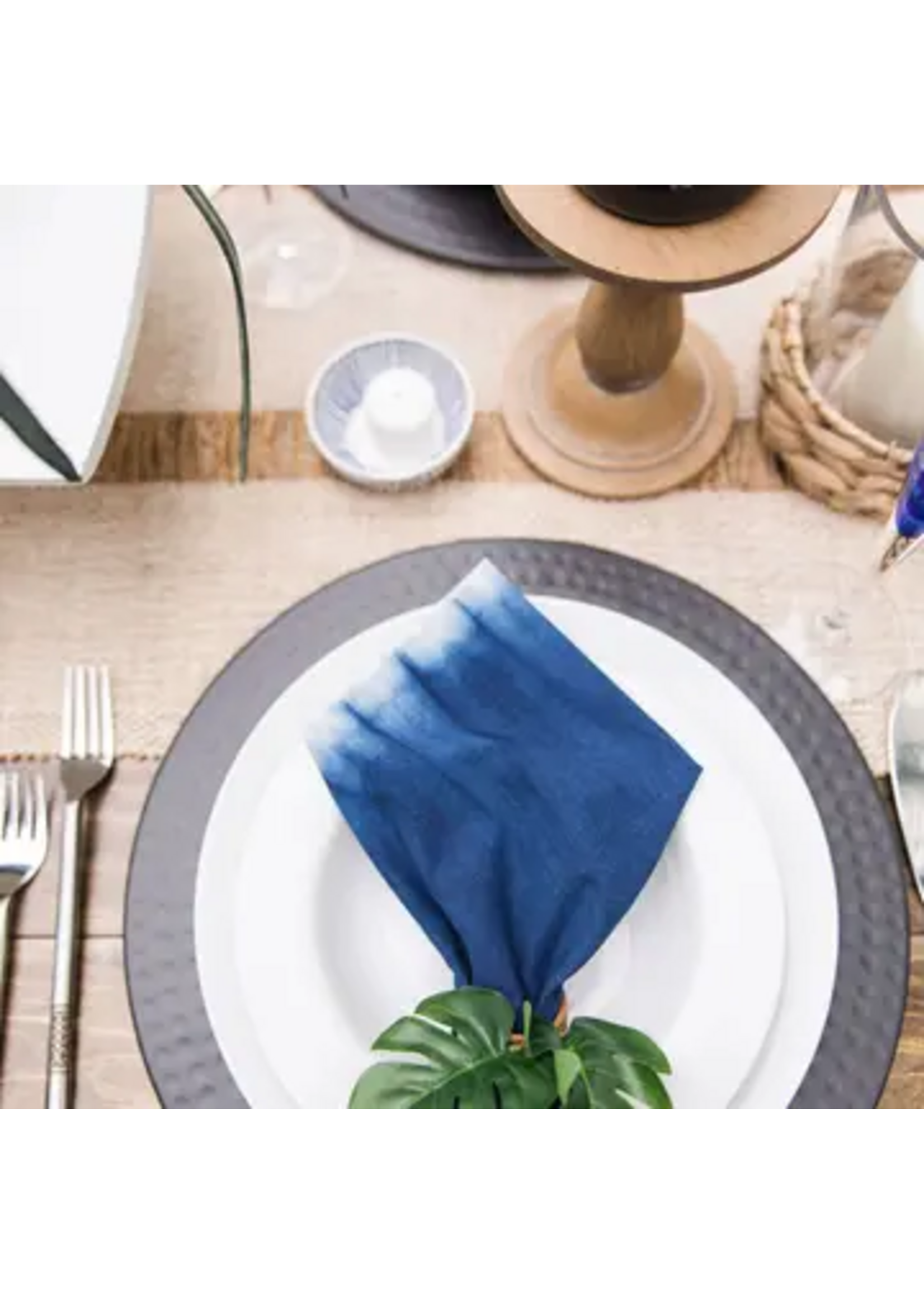 Sobremesa Indigo Blue Cotton Napkins Naturally Dyed Ombré Shibori (set of 4)