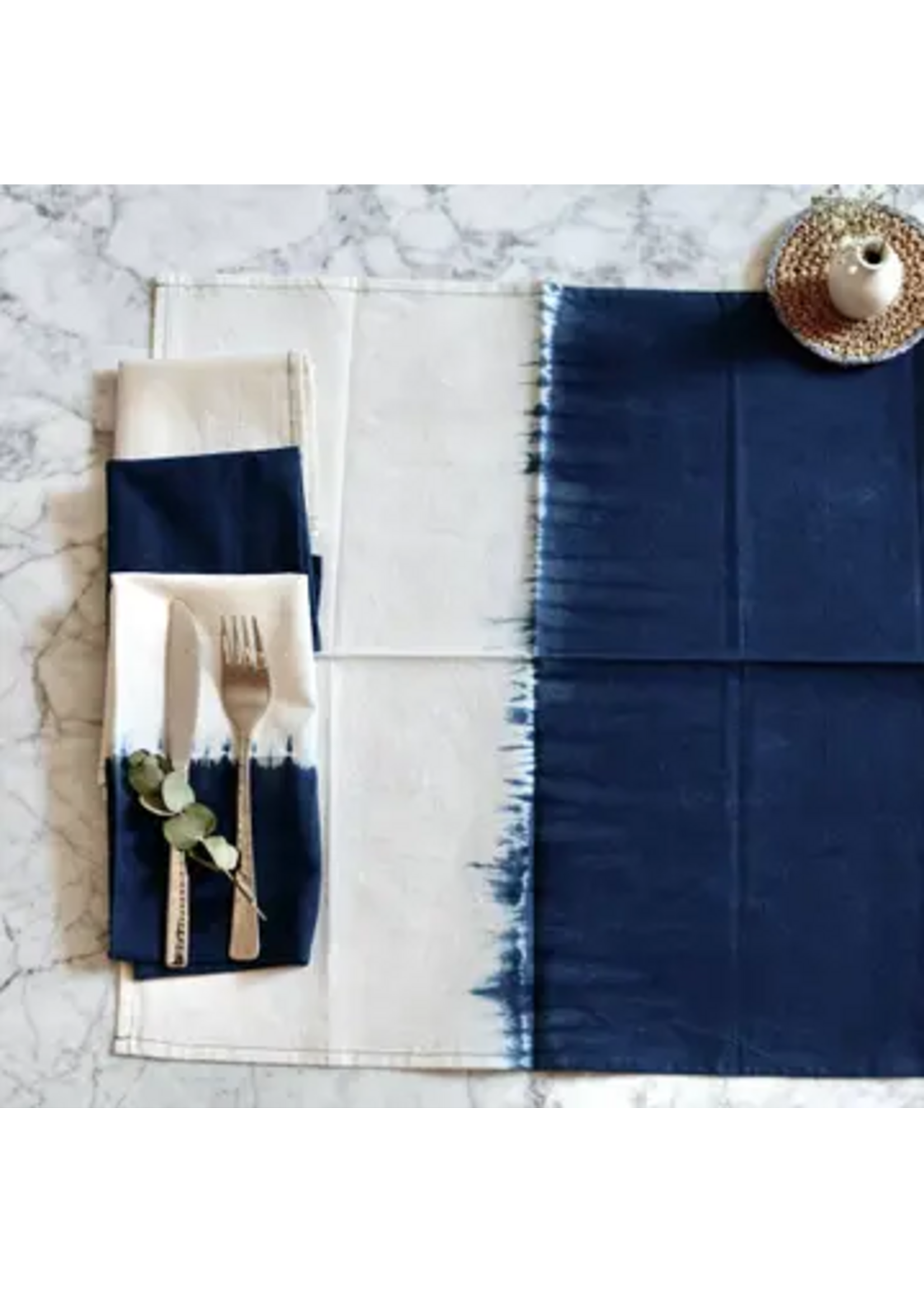 Sobremesa Indigo Blue Cotton Napkins Naturally Dyed Ombré Shibori (set of 4)