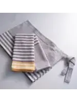 Sobremesa Yellow and Gray Stripe Cotton Tea Towels - Set of 2
