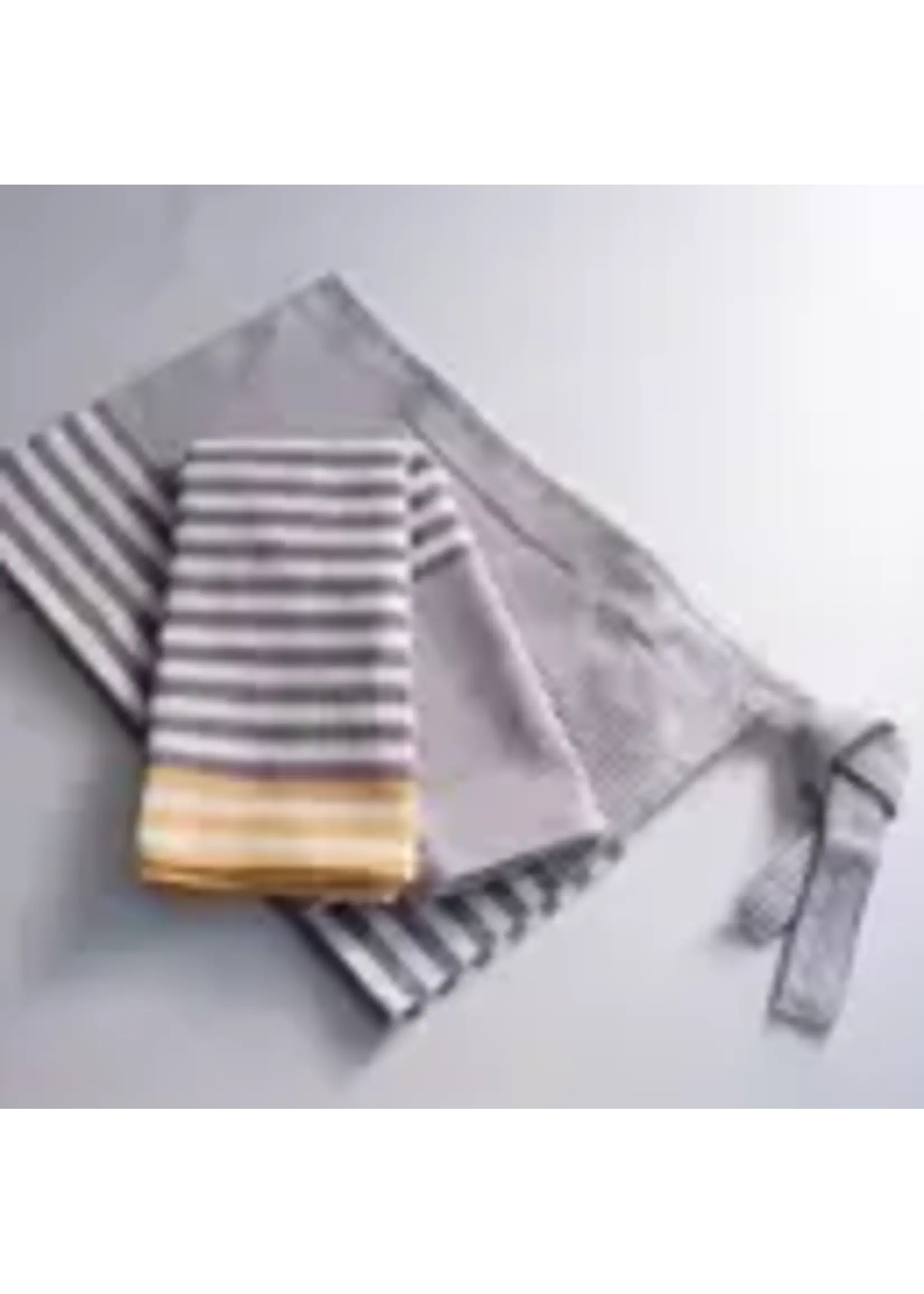 Sobremesa Yellow and Gray Stripe Cotton Tea Towels - Set of 2