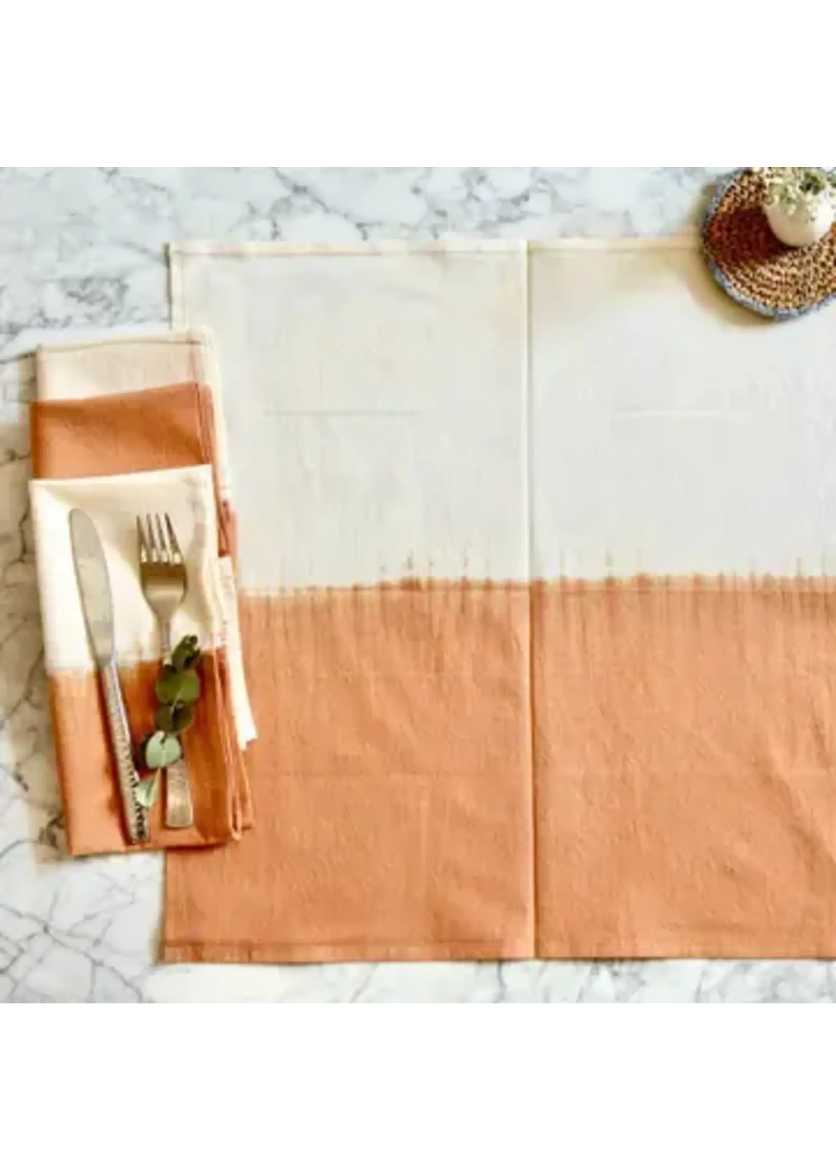 Sobremesa Cotton Dinner Napkin Ombré Shibori Cinnamon, Table Linens (set of 4)