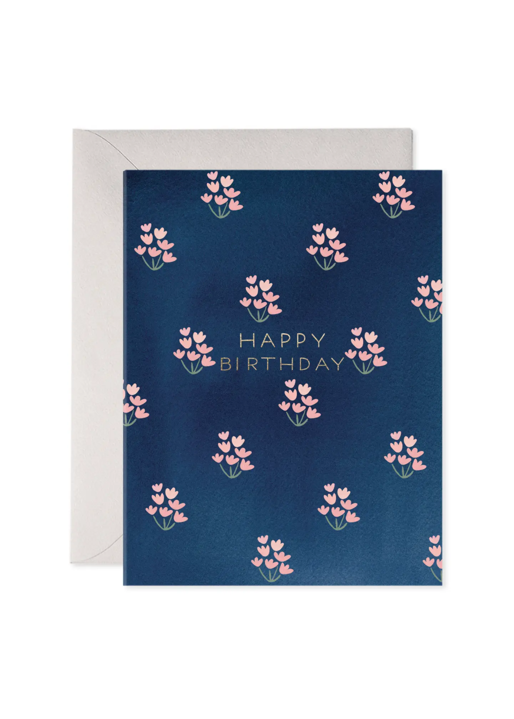 Greeting Card - Dainty Block Print Navy
