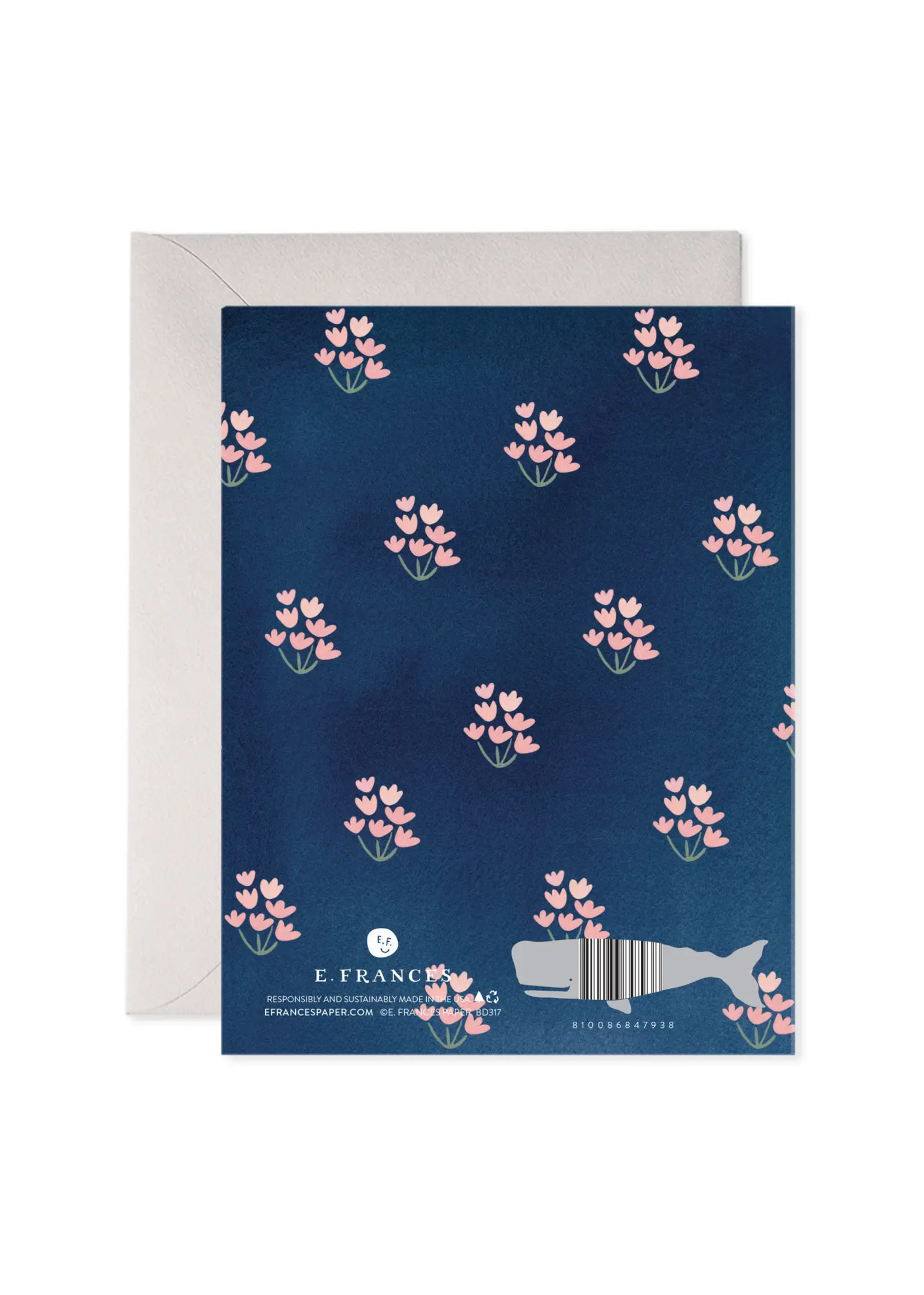 Greeting Card - Dainty Block Print Navy