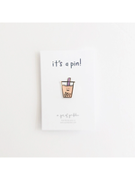 A Jar of Pickles 1" Hard Enamel Boba Lapel Pin (Lilac)