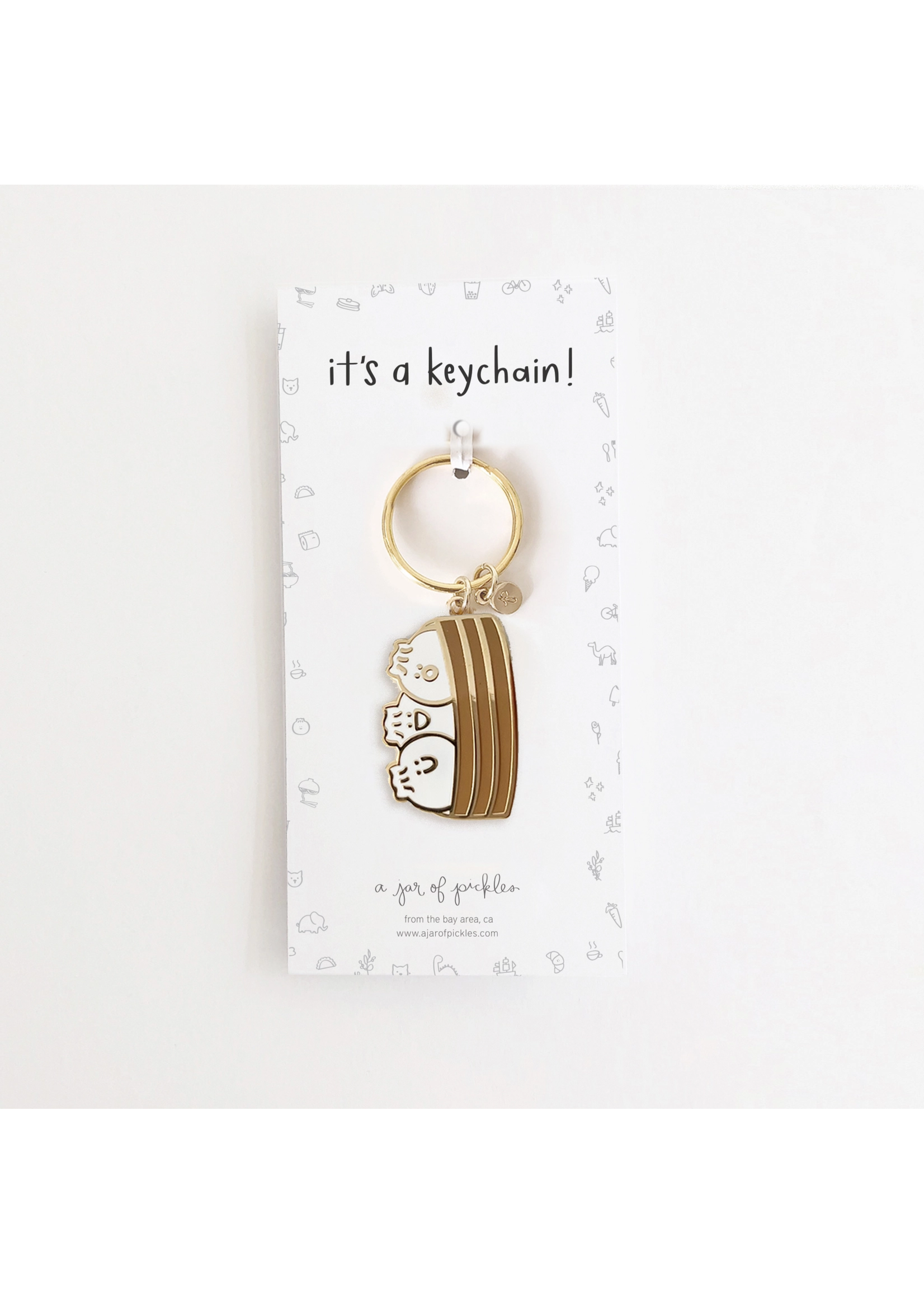 A Jar of Pickles Bao Dumpling Basket Keychain