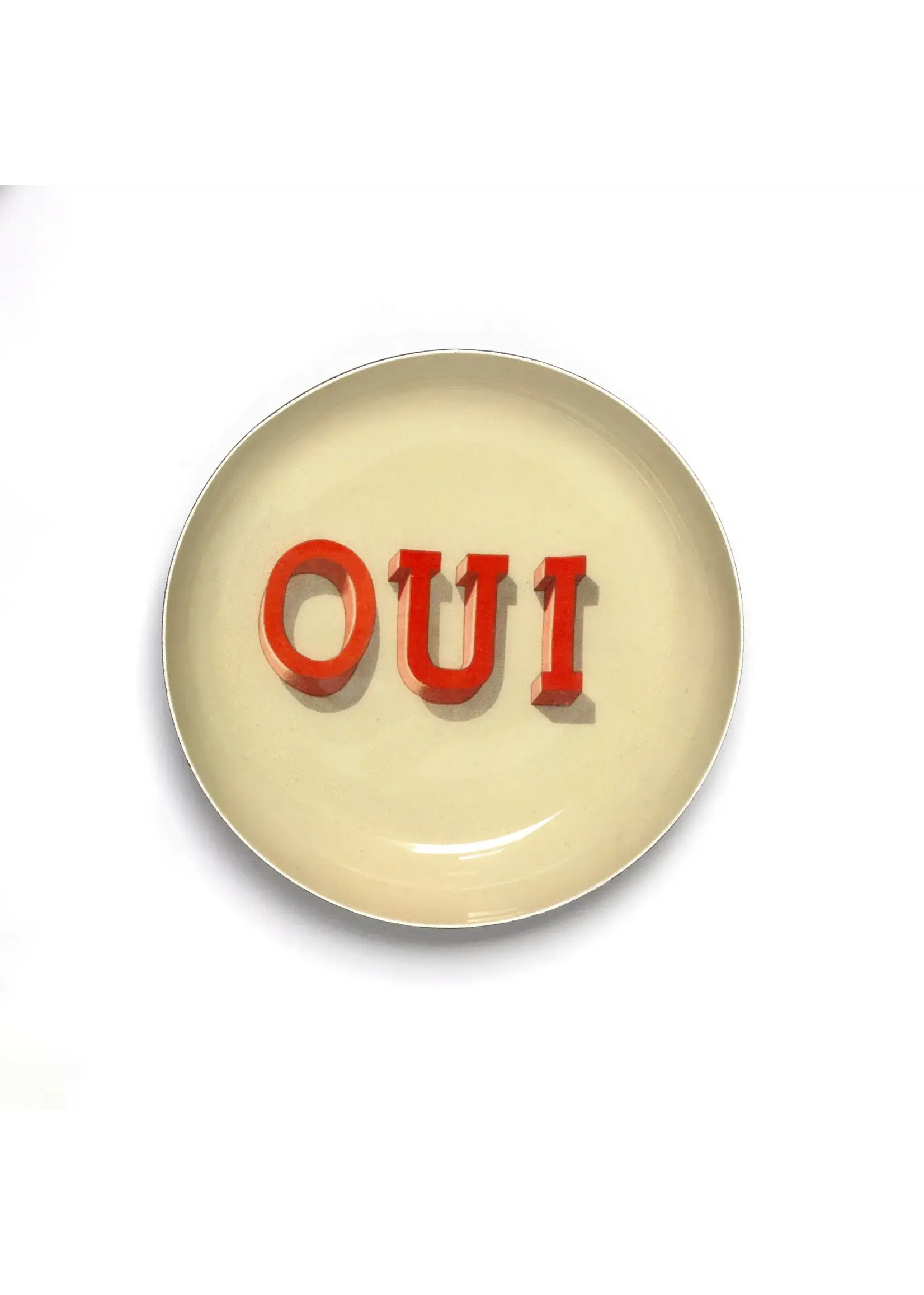 Rommytown Oui Round Enamel Tray