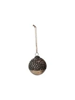 Mercury Glass Ball Ornament w/ Stars, Dipped Bronze & Silver Finish (xs)
