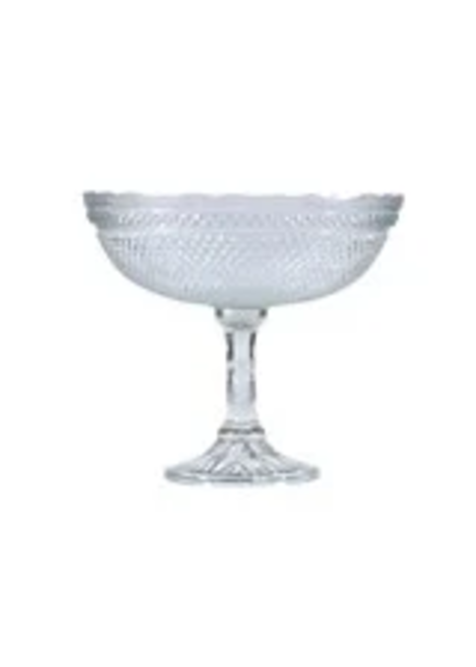 Pressed Glass Scalloped Footed Bowl