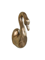 Cast Aluminum Goose Head Wall Décor, Antique Gold Finish