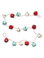 72"L x 2"H Metal Jingle Bell Garland, Red, Blue & White