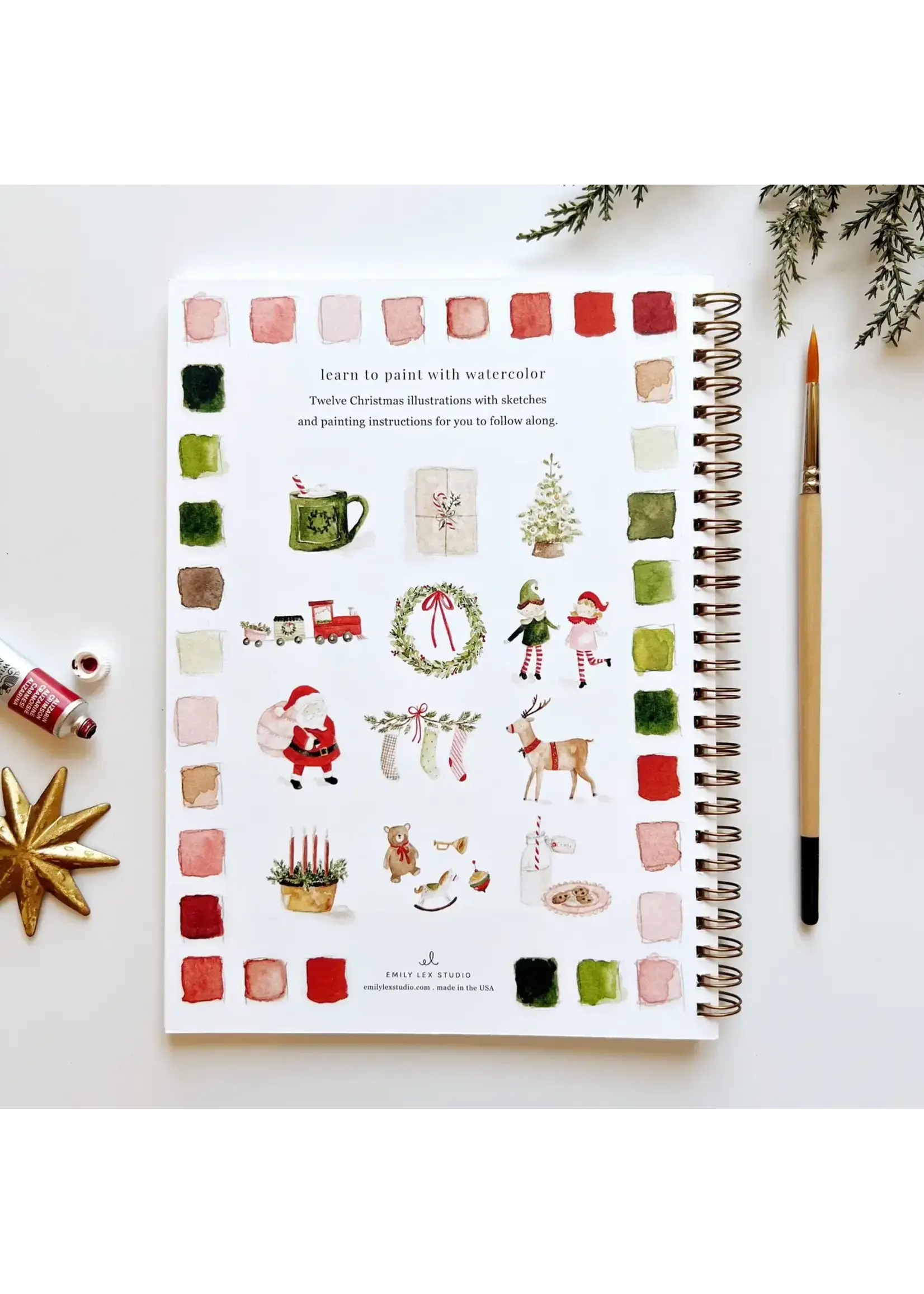 Emily Lex Studio Christmas Watercolor Workbook
