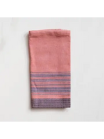 Sobremesa Pink with Blue Stripes Cotton Dinner Napkin, Table Linens (set of 4)