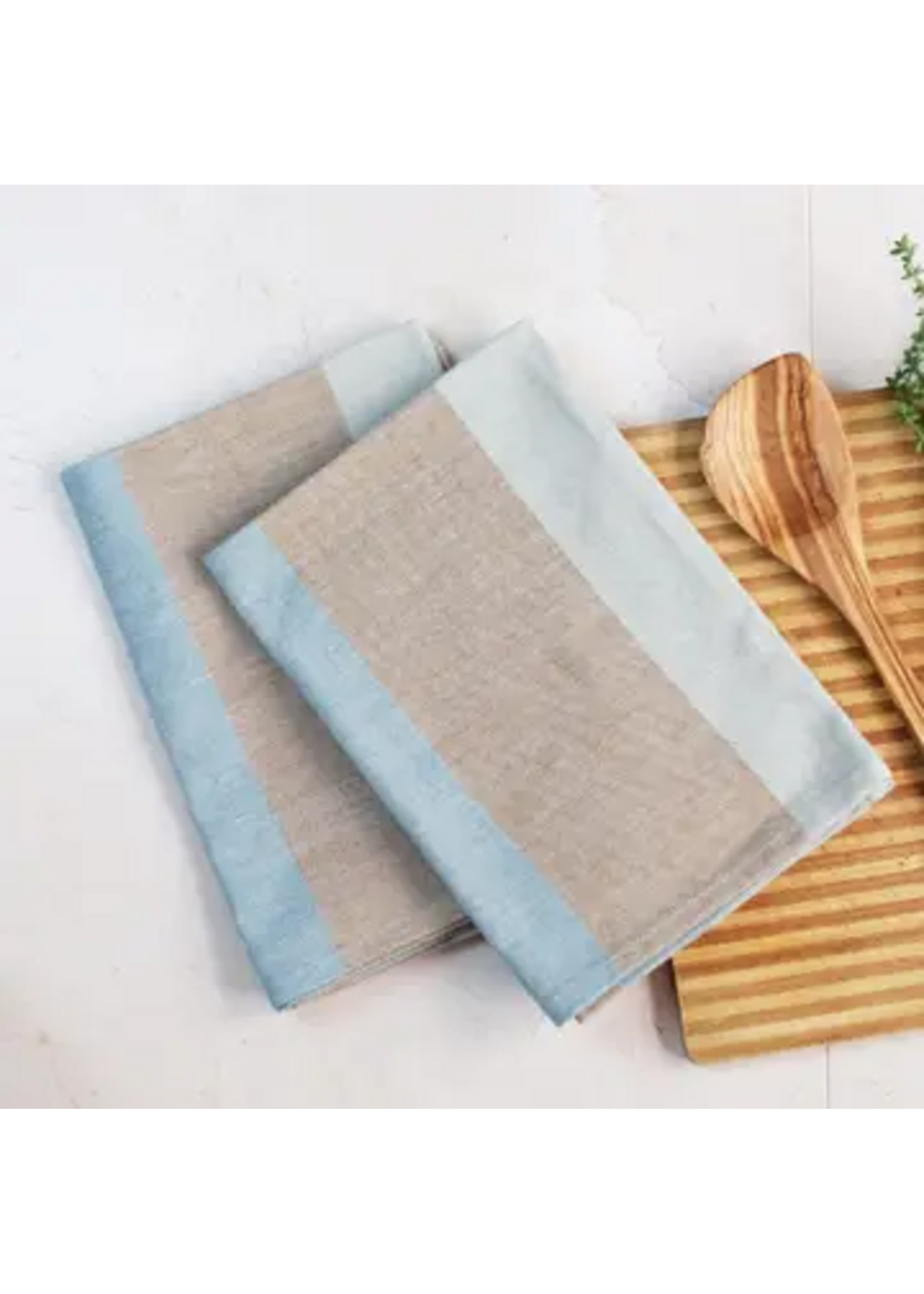 Sobremesa Green Stripes Cotton Tea Towels Kitchen Essential - Set of 2