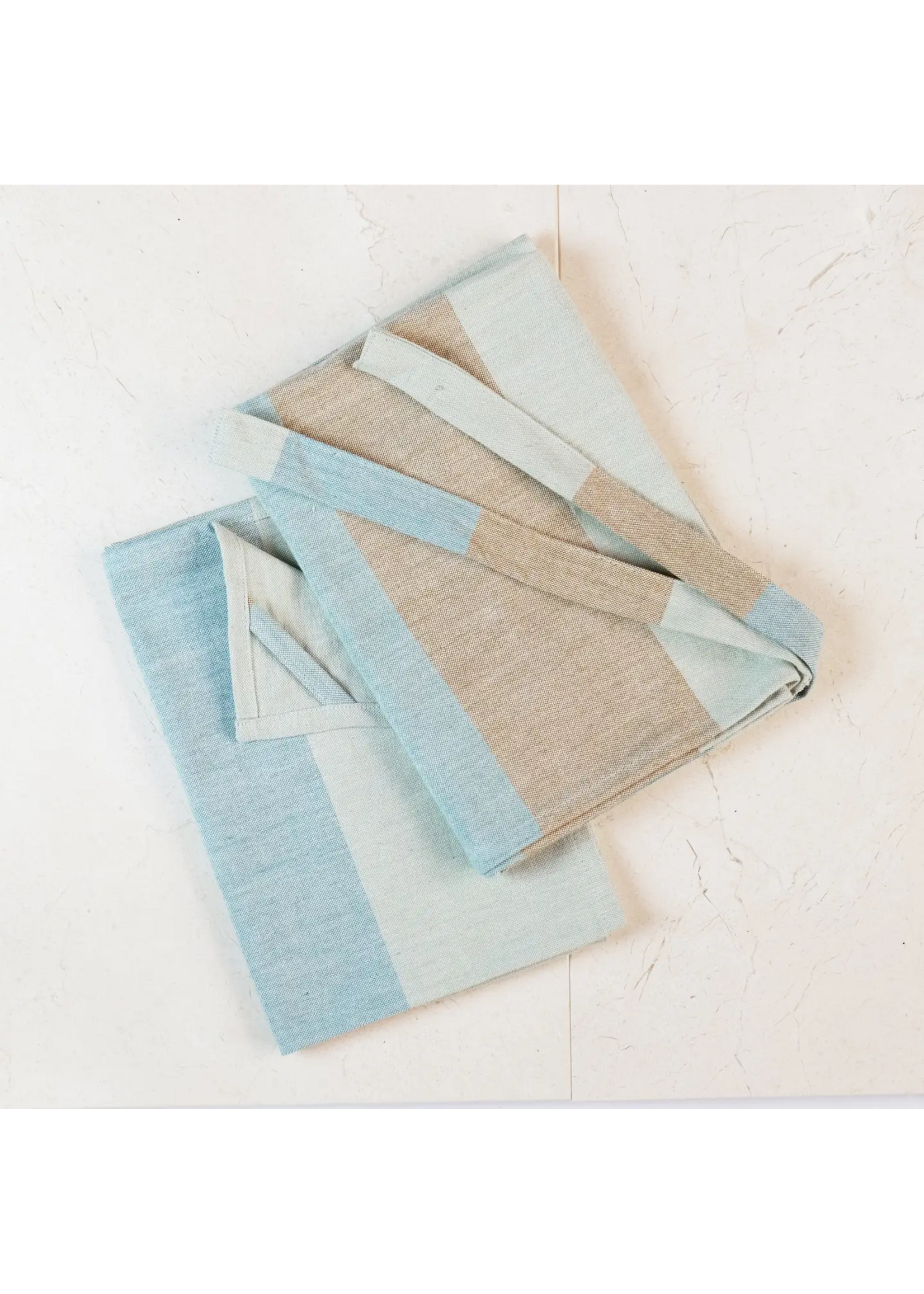 Sobremesa Green Stripes Cotton Tea Towels Kitchen Essential - Set of 2