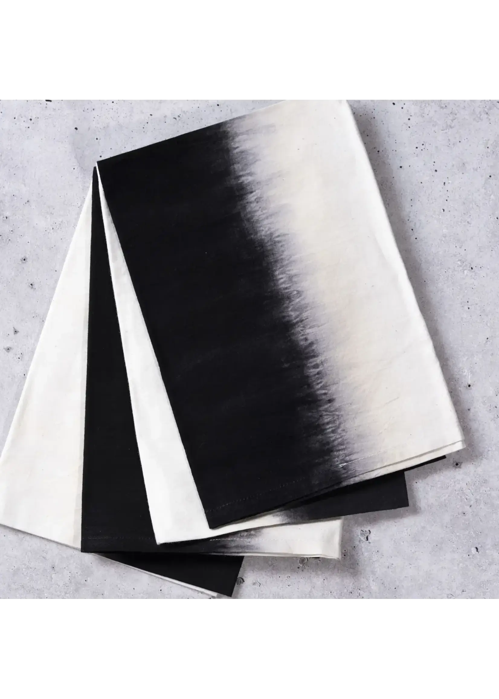 Sobremesa Black Ombré Shibori Cotton Dinner Napkin, Table Linens (set of 4)
