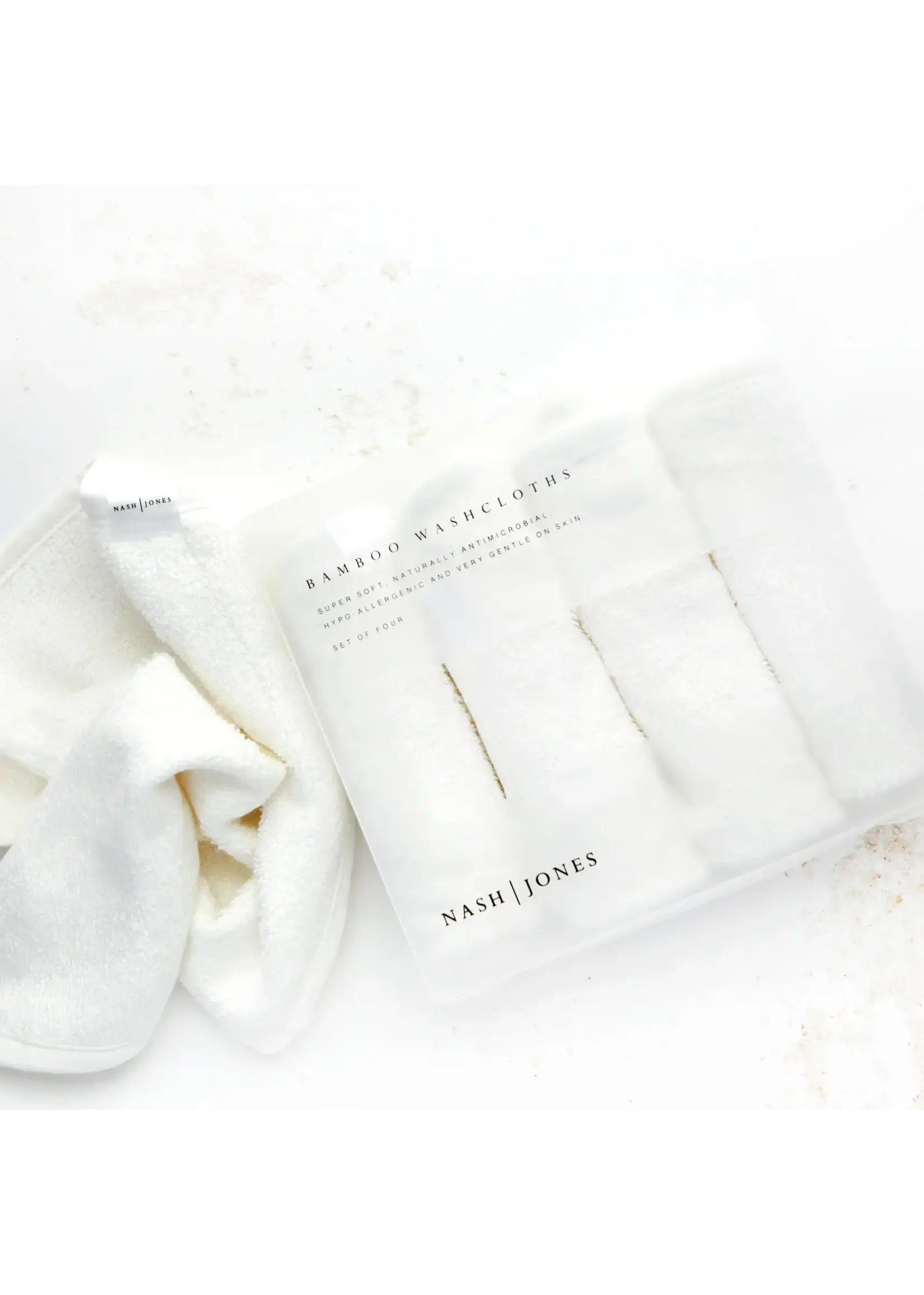 Nash and Jones Facial Washcloth 100% Bamboo (Set of 4)