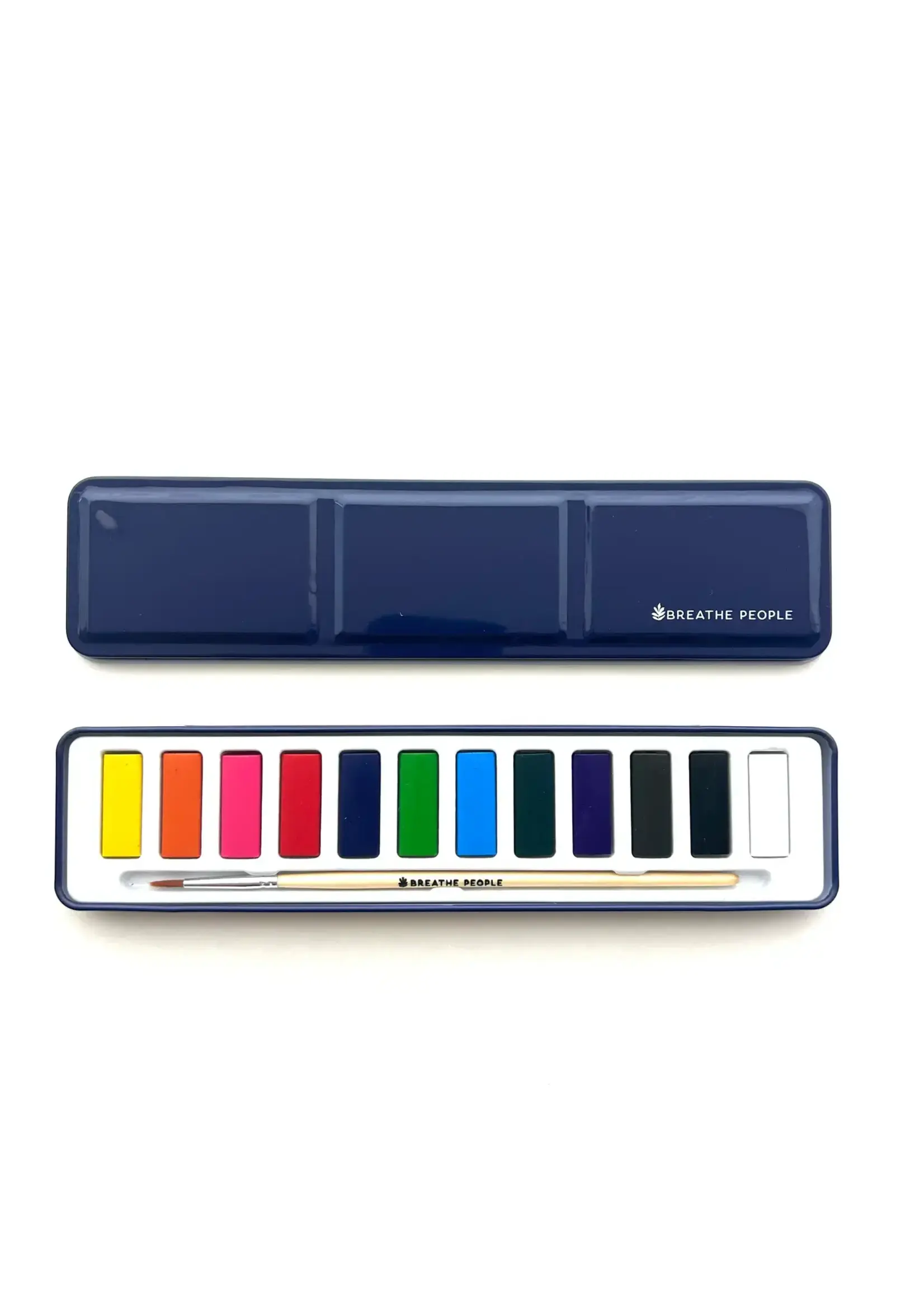 Breathe People Watercolor Set- 12 Artist Grade Colors + Wood Brush