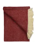 Prince of Scots Shetland Lambswool Herringbone Throw - Cherry