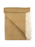 Prince of Scots Shetland Lambswool Herringbone Throw - Gold