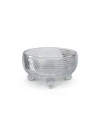 K&K Interiors Line Pressed Footed Bowl (9.5 In)