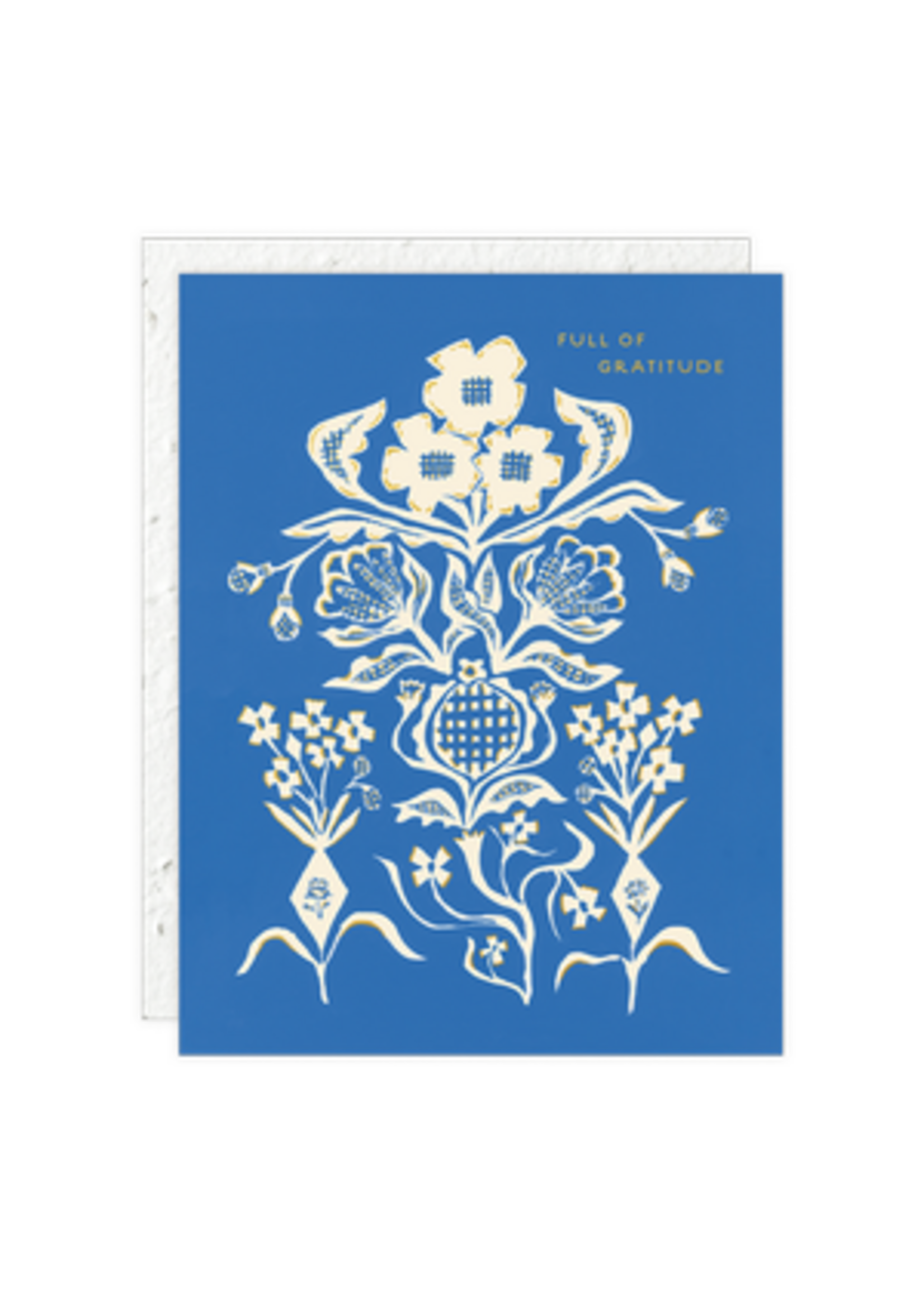 Seedlings Blue Flower Bouquet Thank You Card