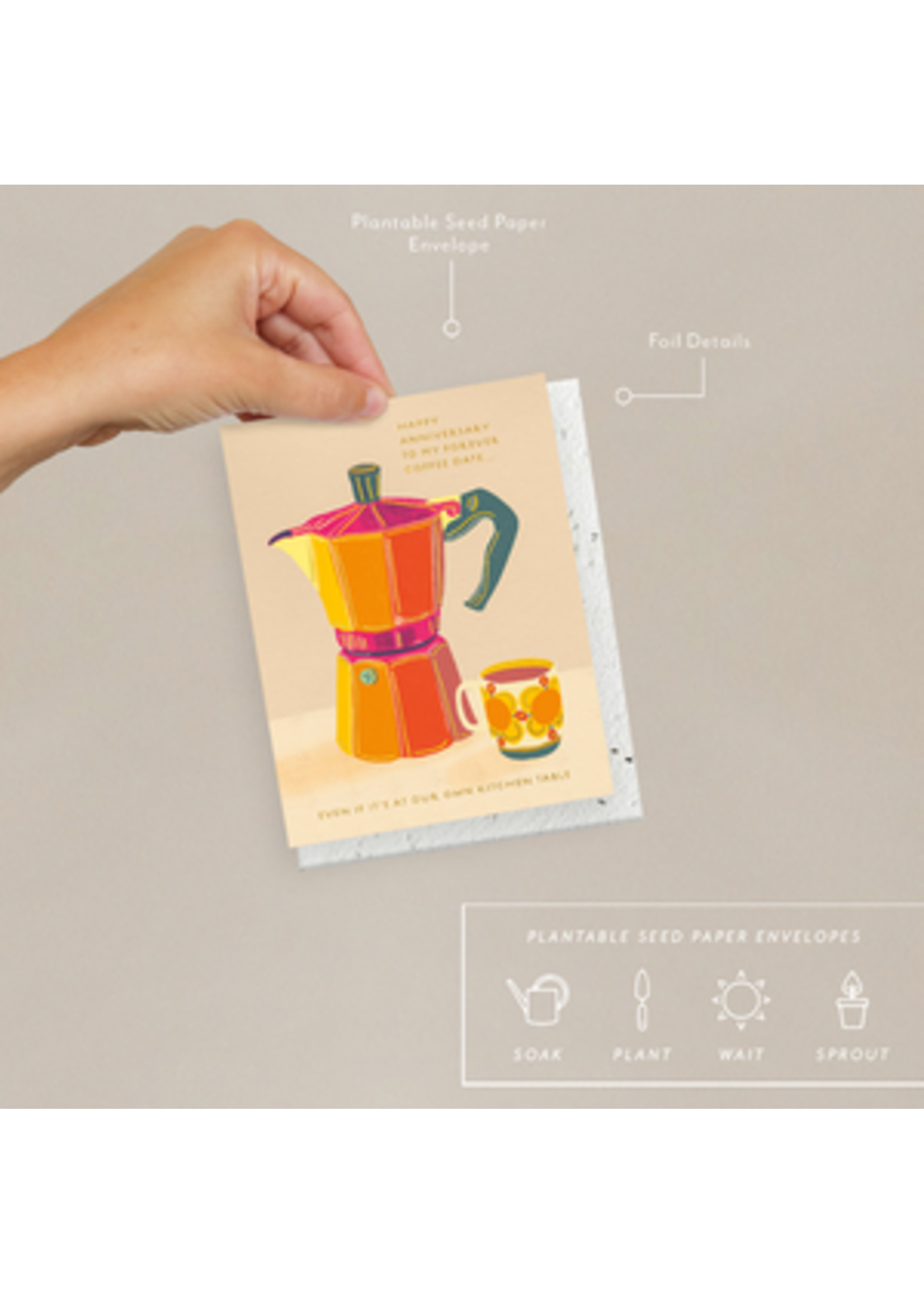 Seedlings Espresso Anniversary Card