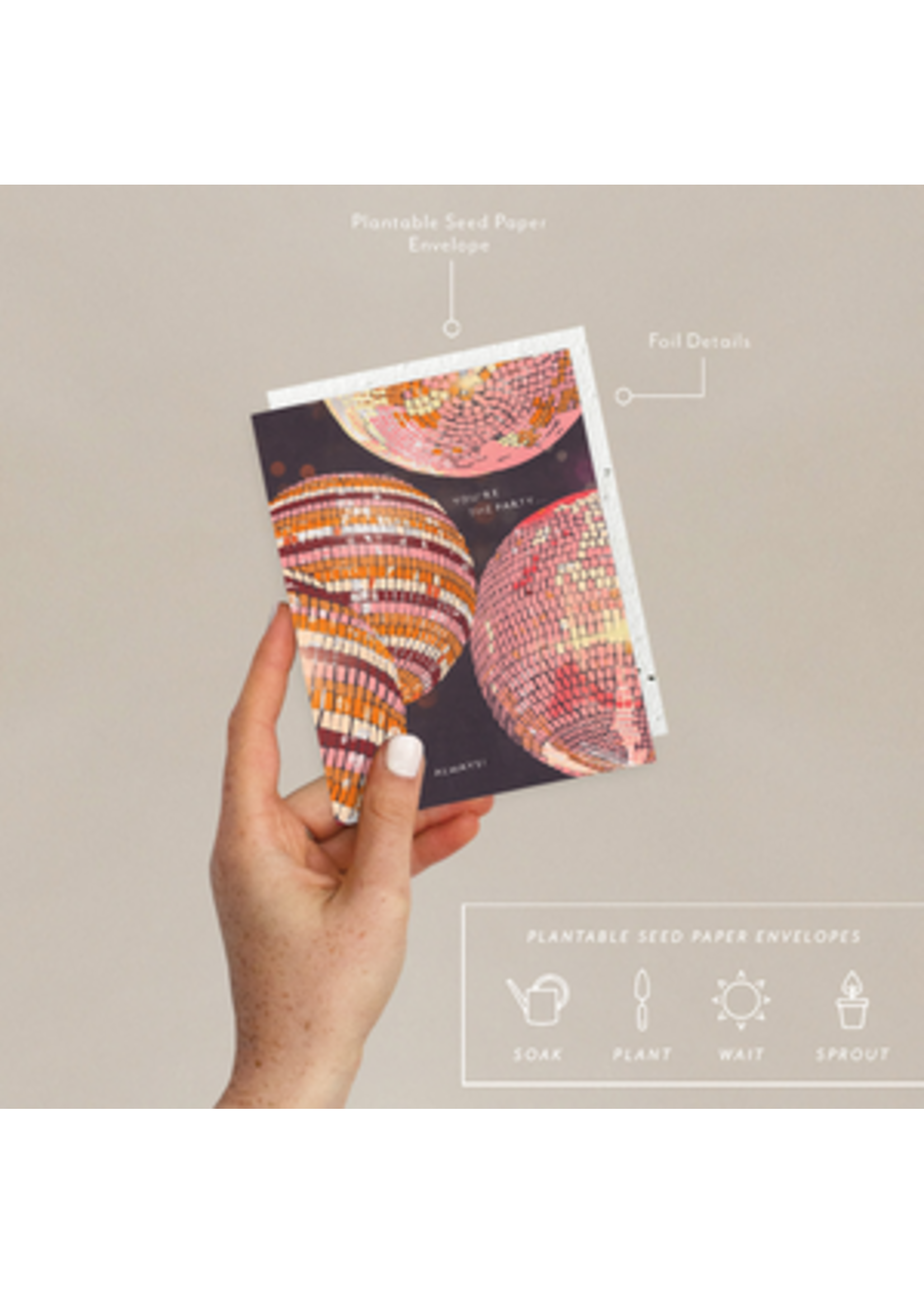 Seedlings Disco Birthday Card