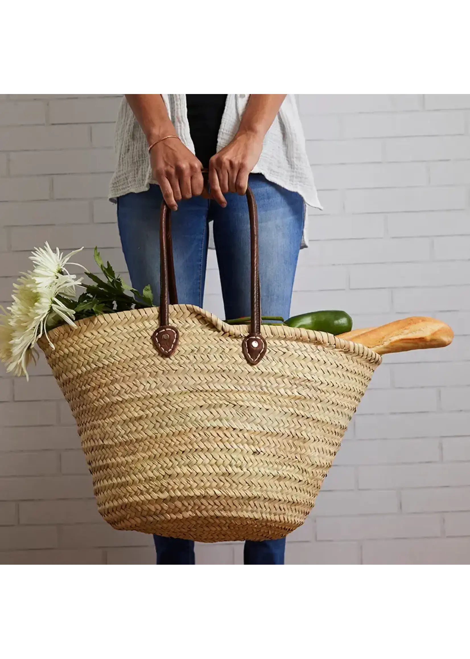 Verve Culture Moroccan Shopping Basket (Dark Brown)