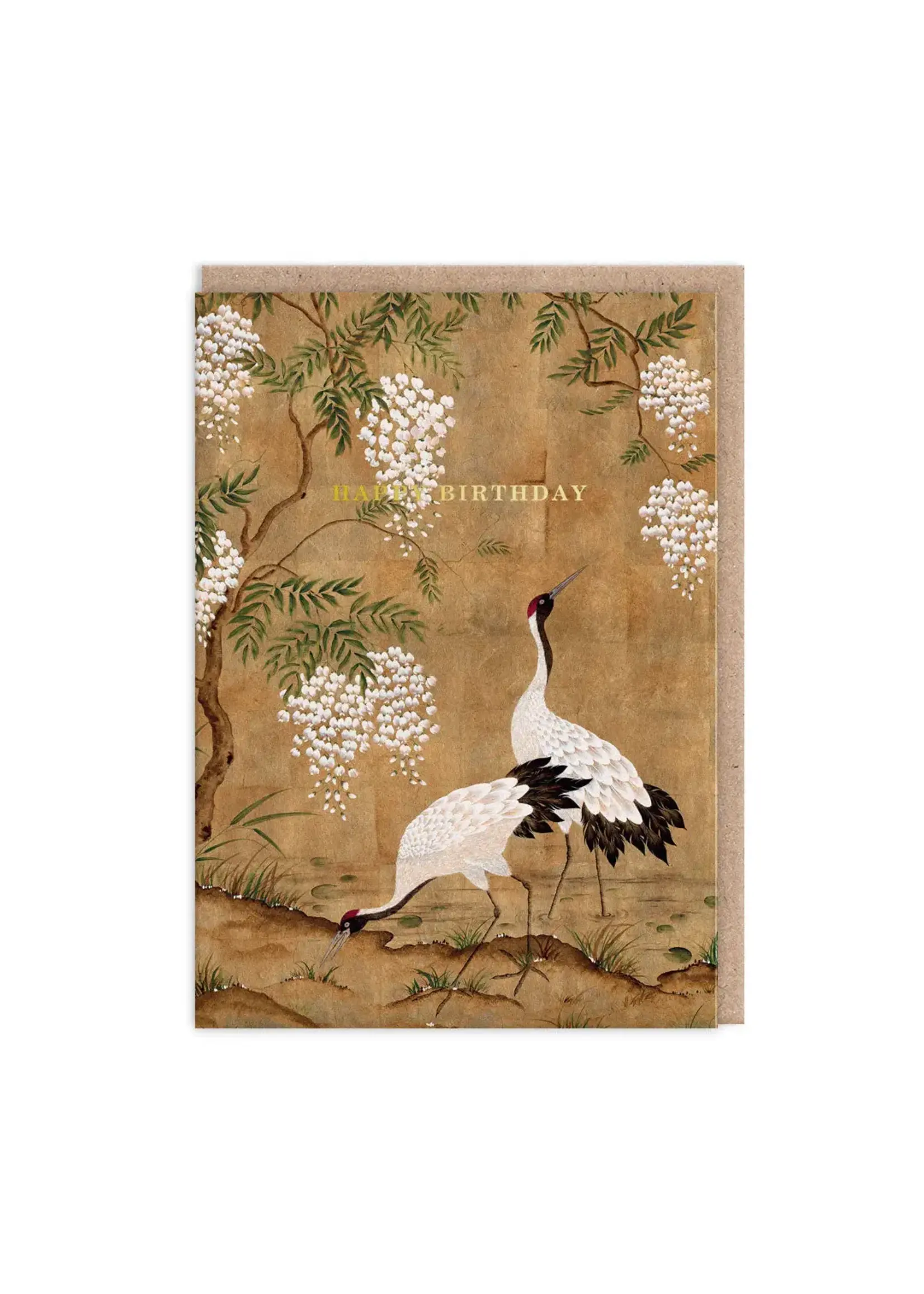 Ohh Deer Cranes and Wisteria Greeting Card