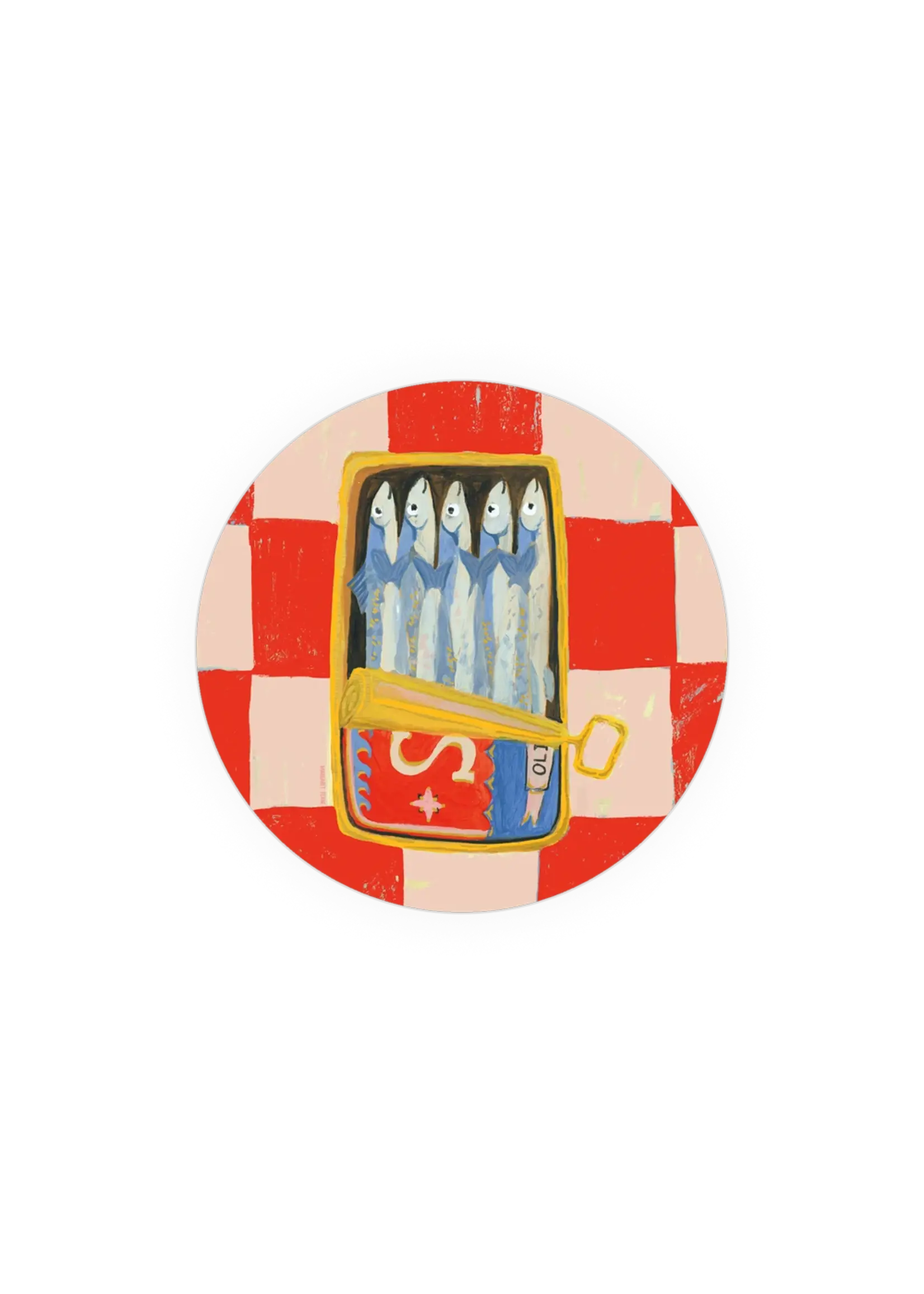 Seedlings Sardines Round Coaster with Foil