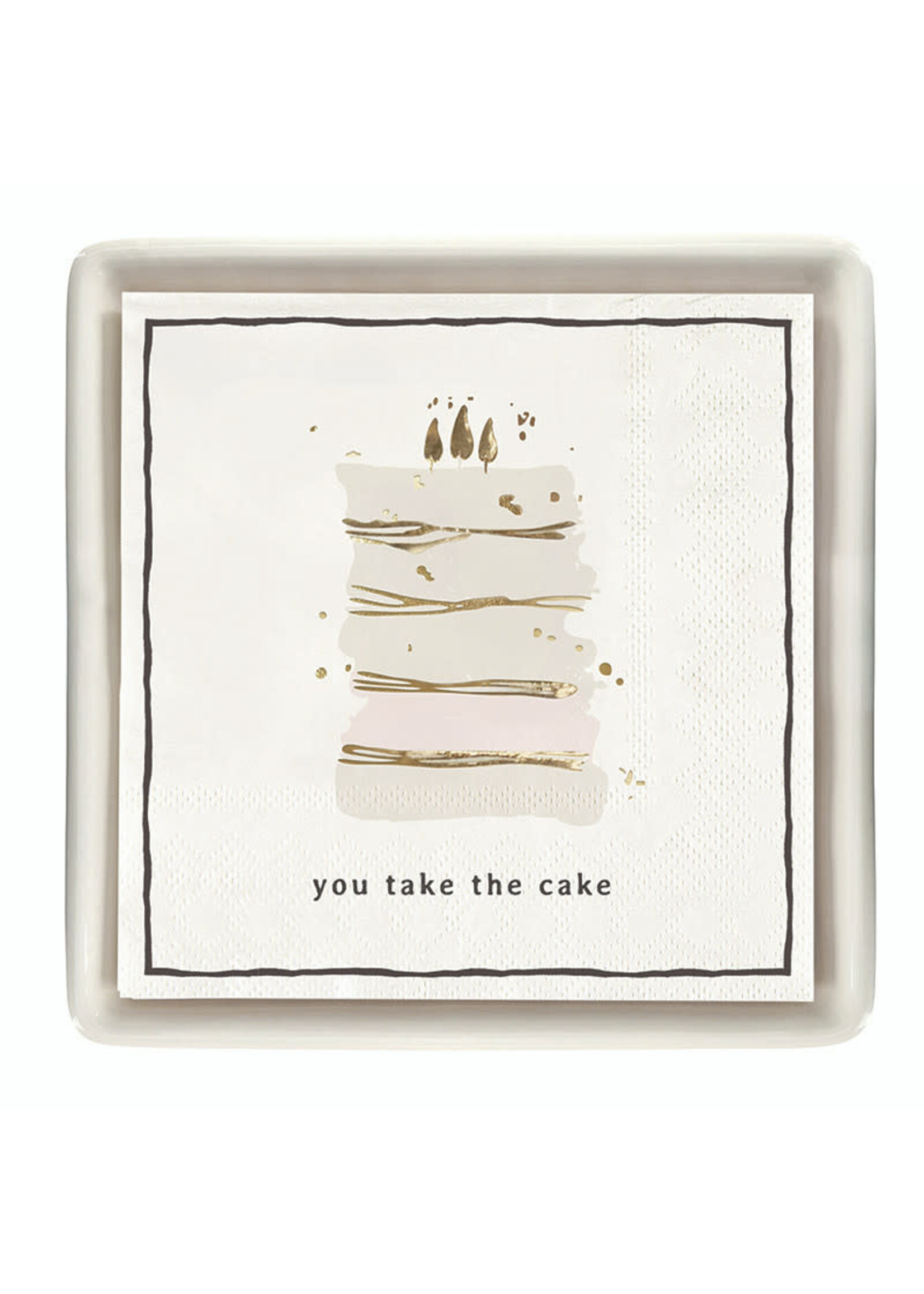 Santa Barbara Ceramic Guest Napkin Tray + Napkins - Cake + Cocktails