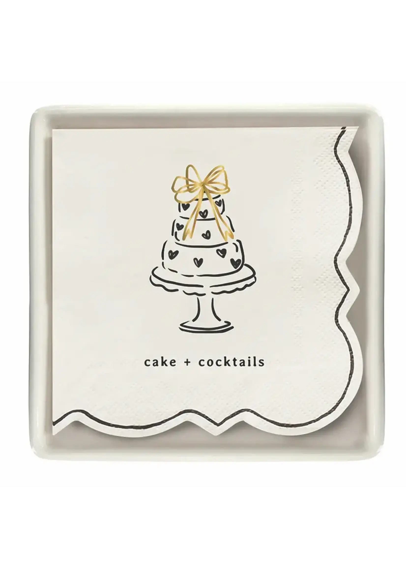Santa Barbara Ceramic Guest Napkin Tray + Napkins - Cake + Cocktails