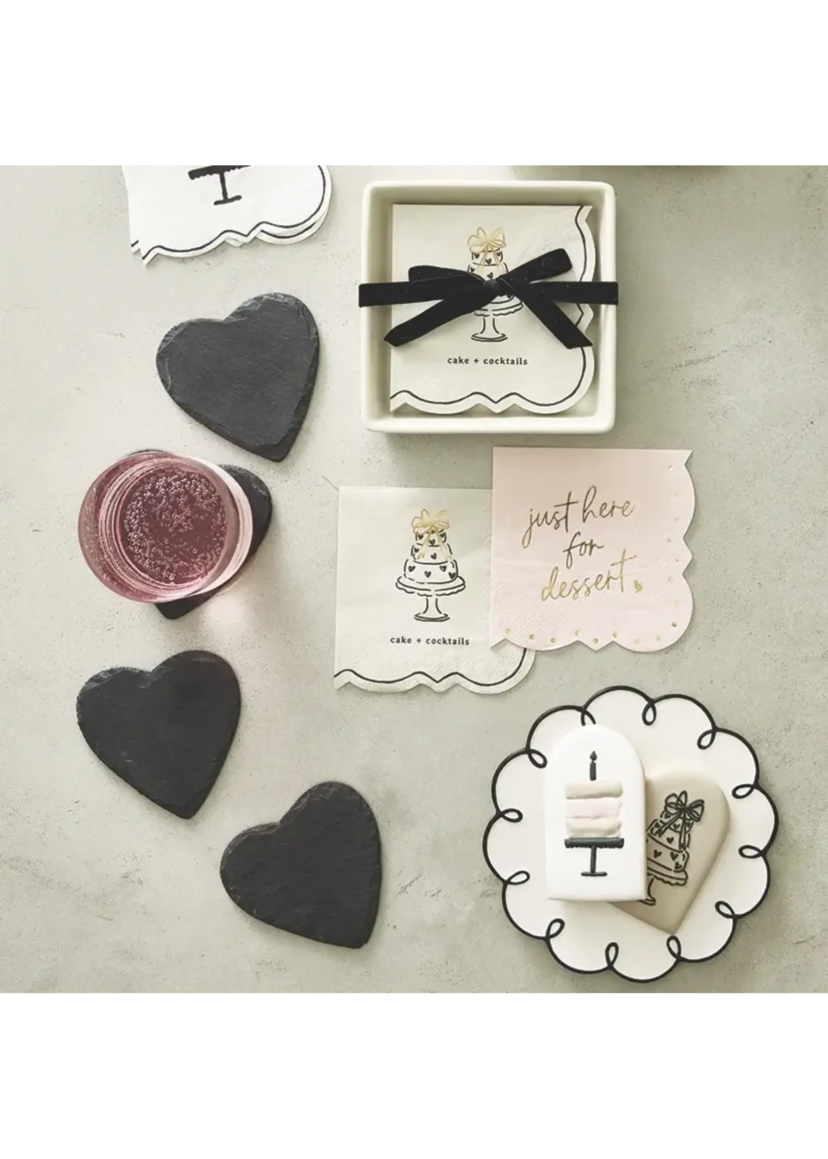 Santa Barbara Ceramic Guest Napkin Tray + Napkins - Cake + Cocktails