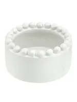 Santa Barbara Ceramic Beaded Wine Coaster - White