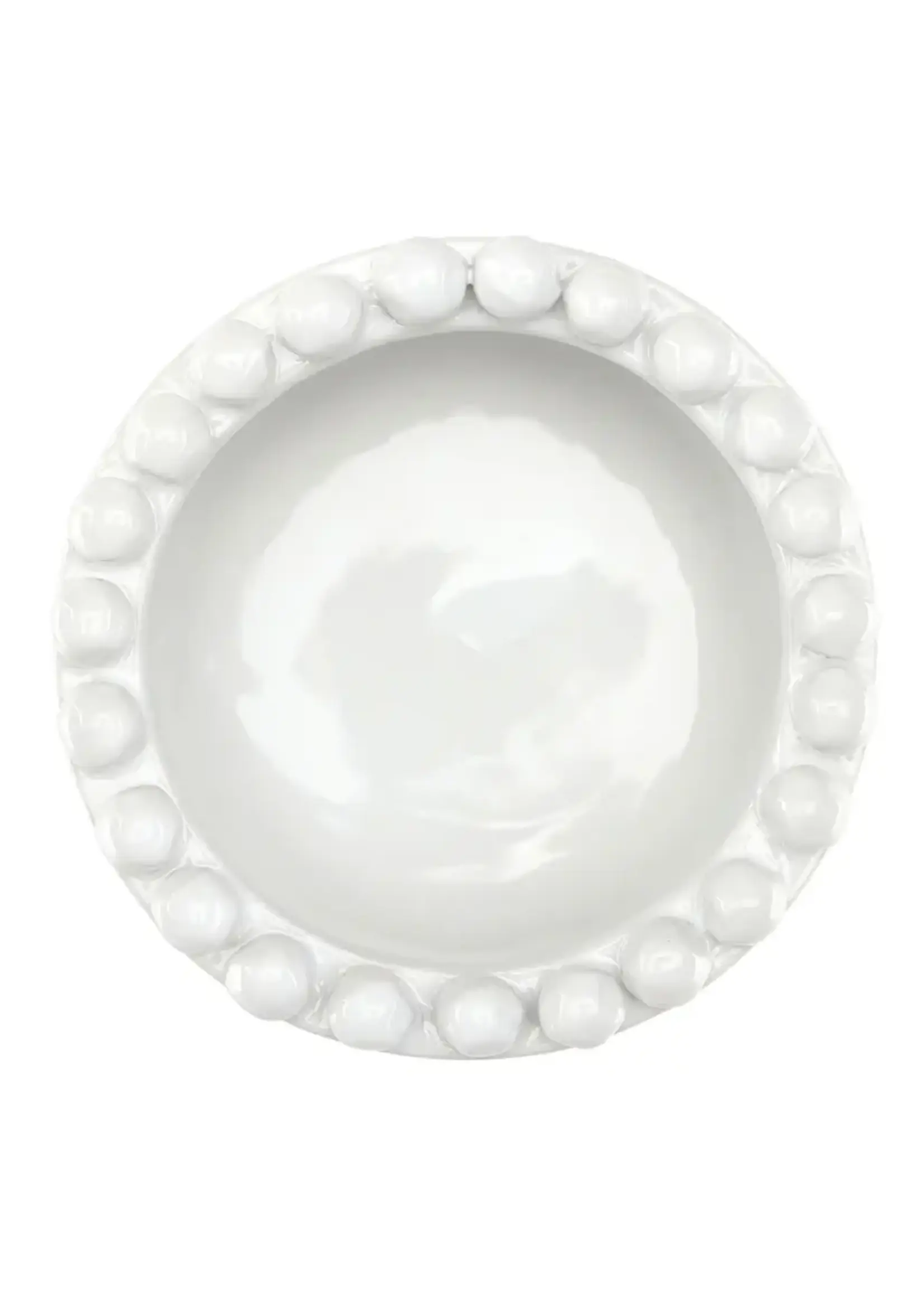 Santa Barbara Ceramic Beaded Wine Coaster - White