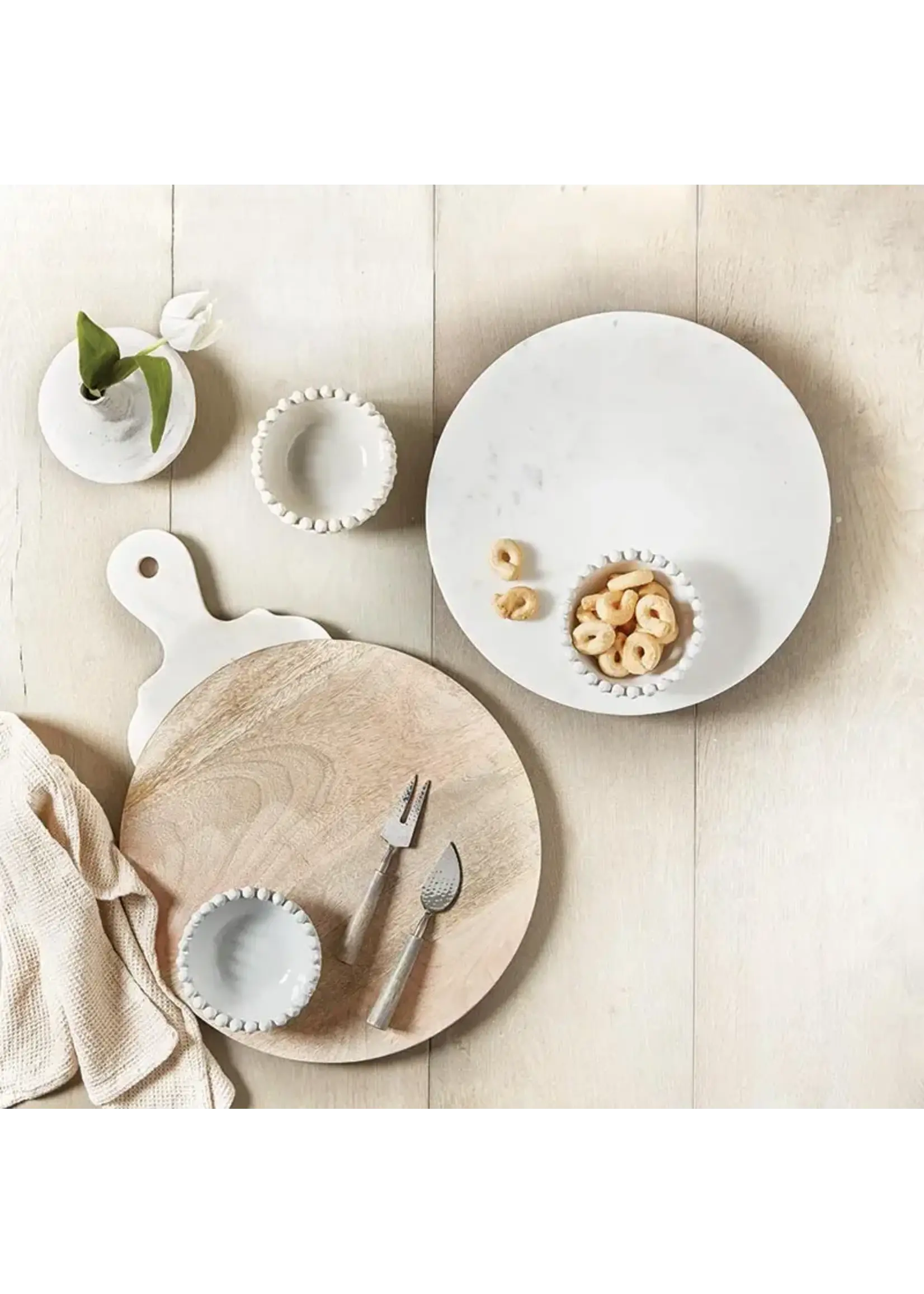 Santa Barbara Dotted Edge Bowl White- 5" (Small)
