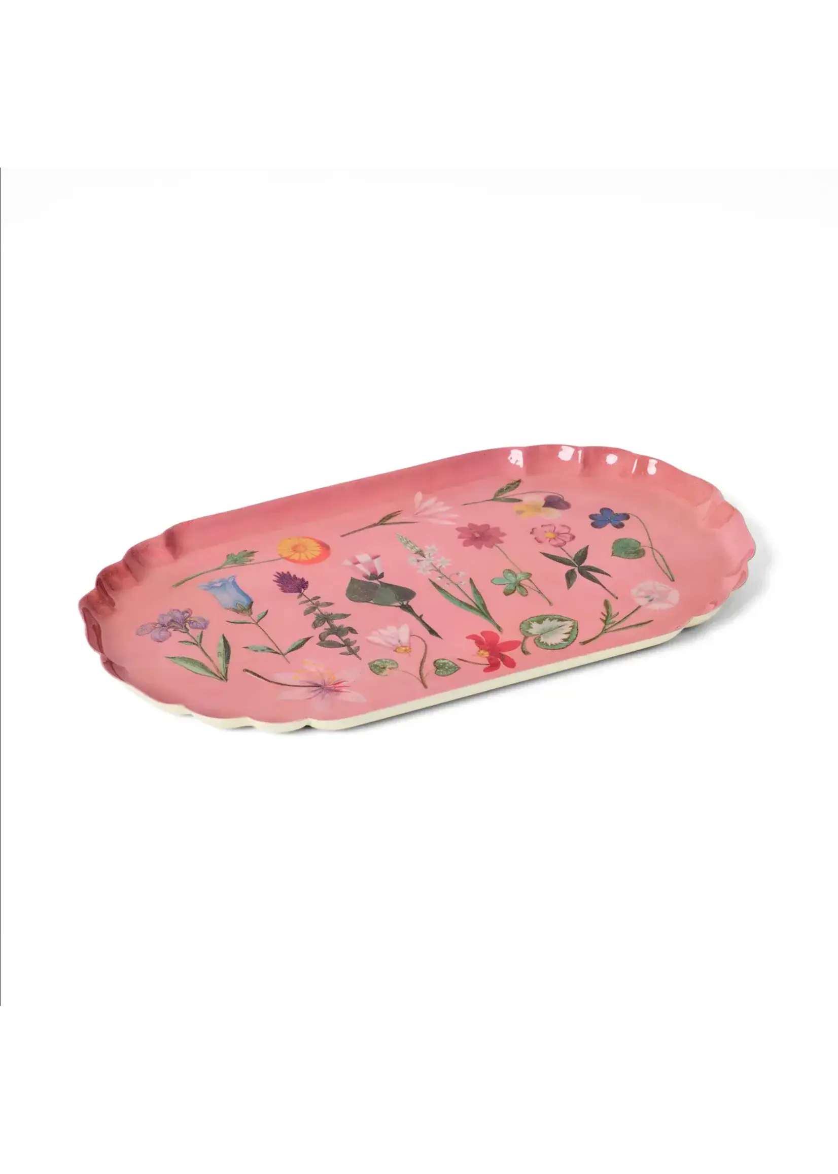 Rommytown Scalloped Enamel Tray - Festival of Flowers
