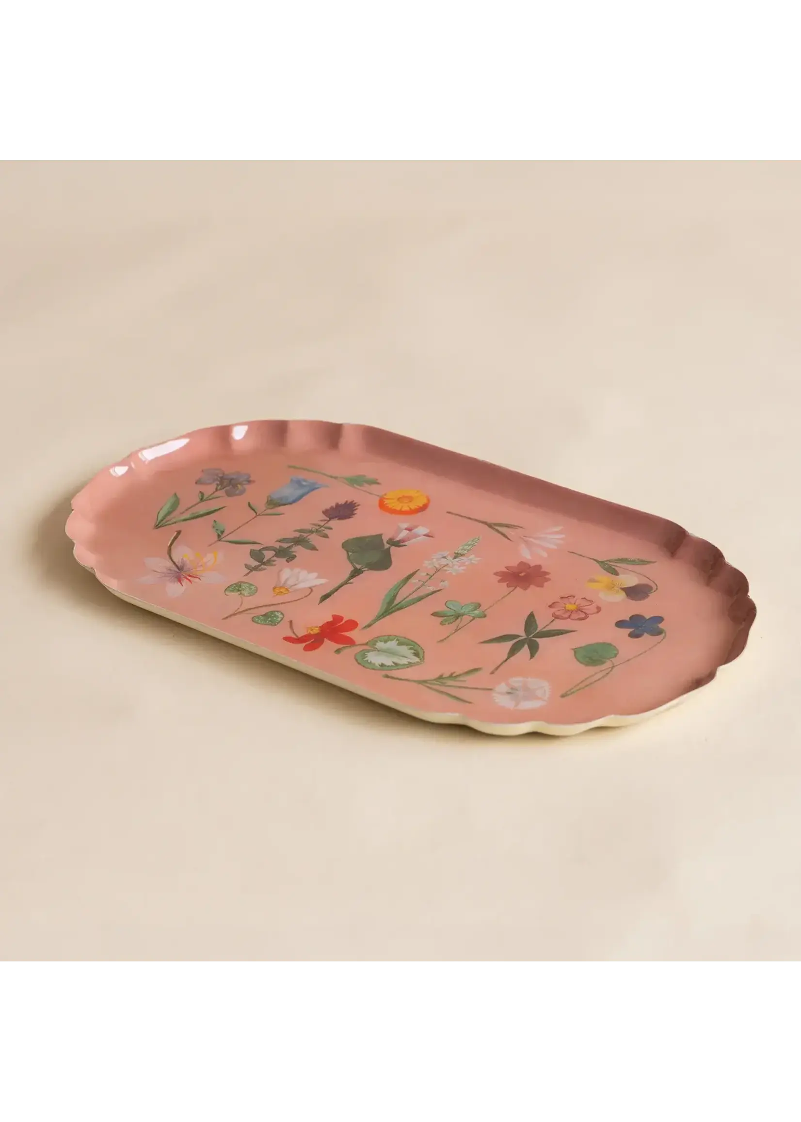Rommytown Scalloped Enamel Tray - Festival of Flowers