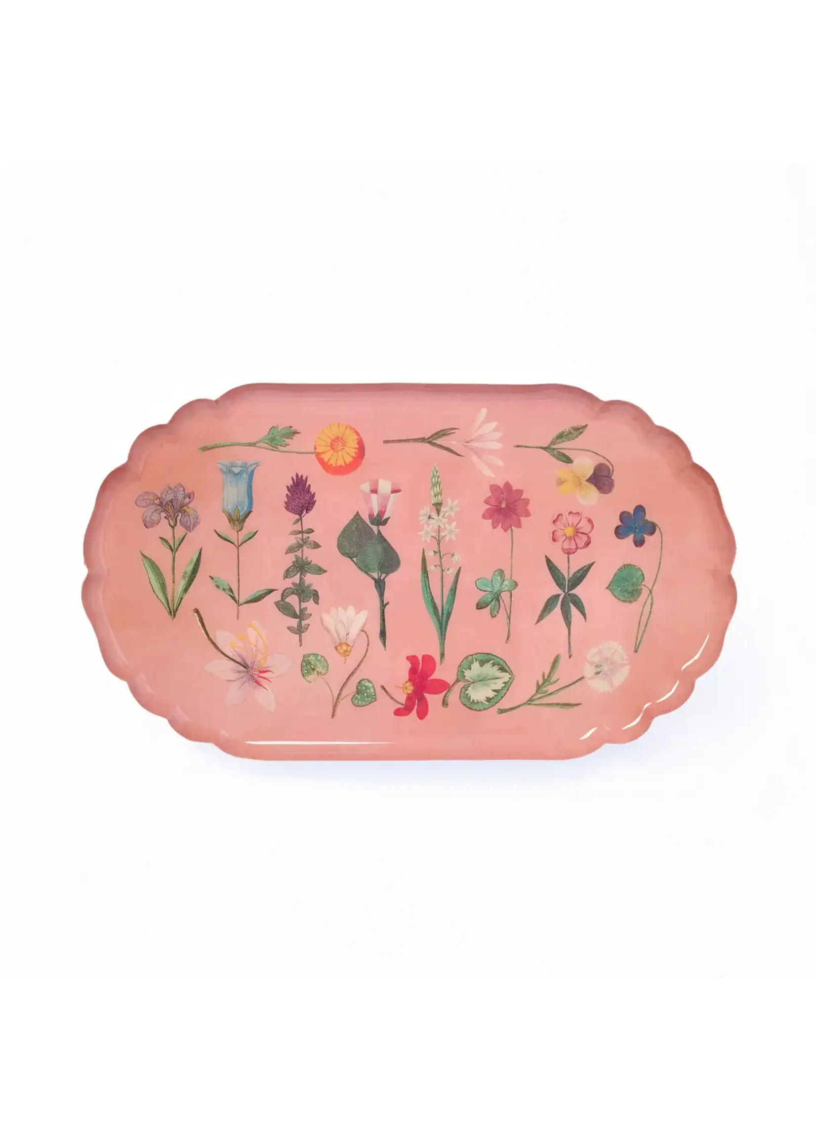 Rommytown Scalloped Enamel Tray - Festival of Flowers