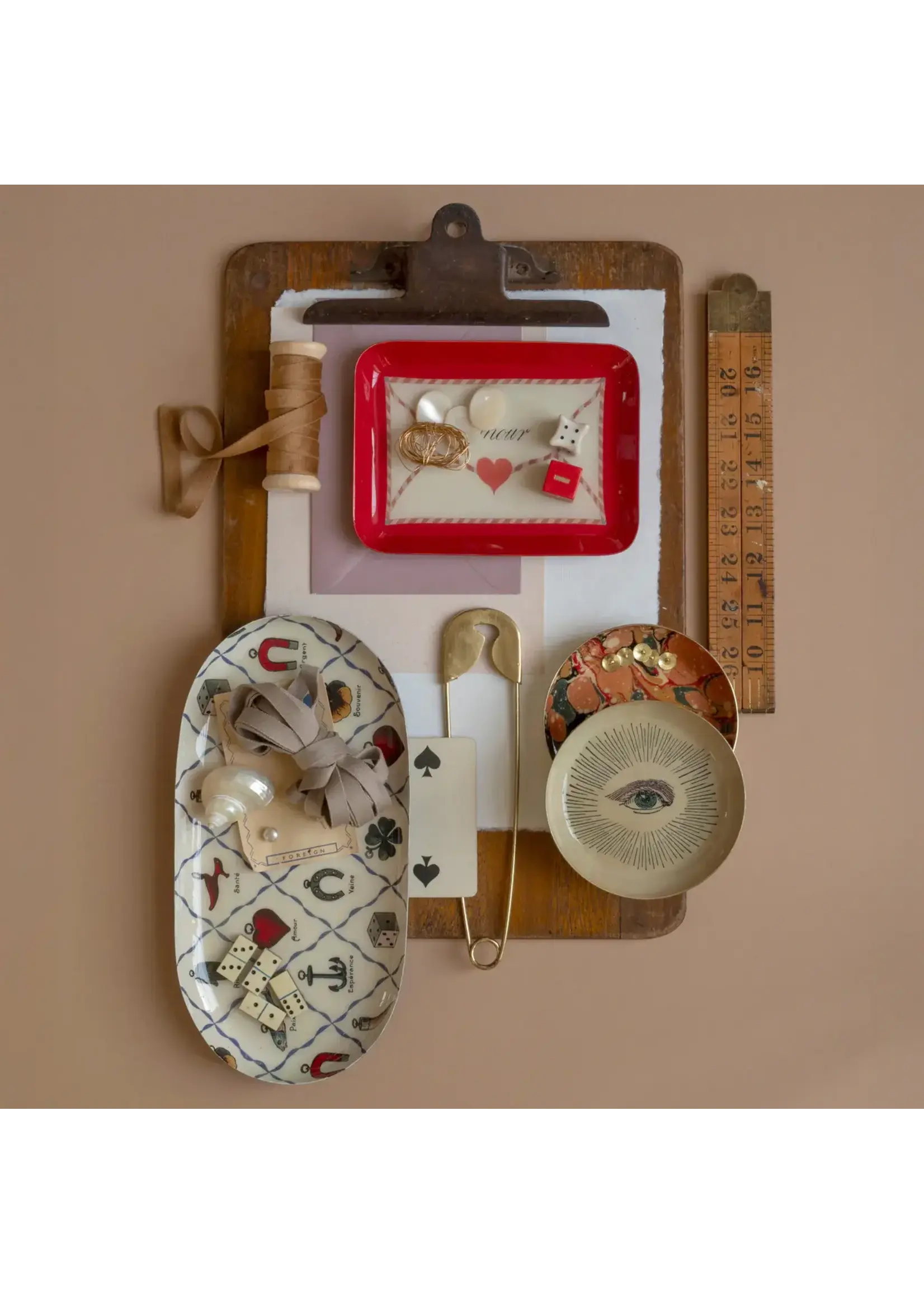 Rommytown Rectangular Enamel Tray - Love Letter
