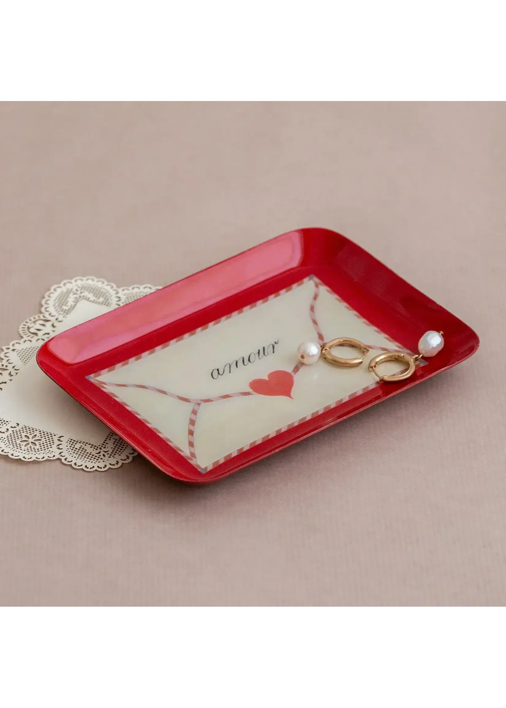 Rommytown Rectangular Enamel Tray - Love Letter