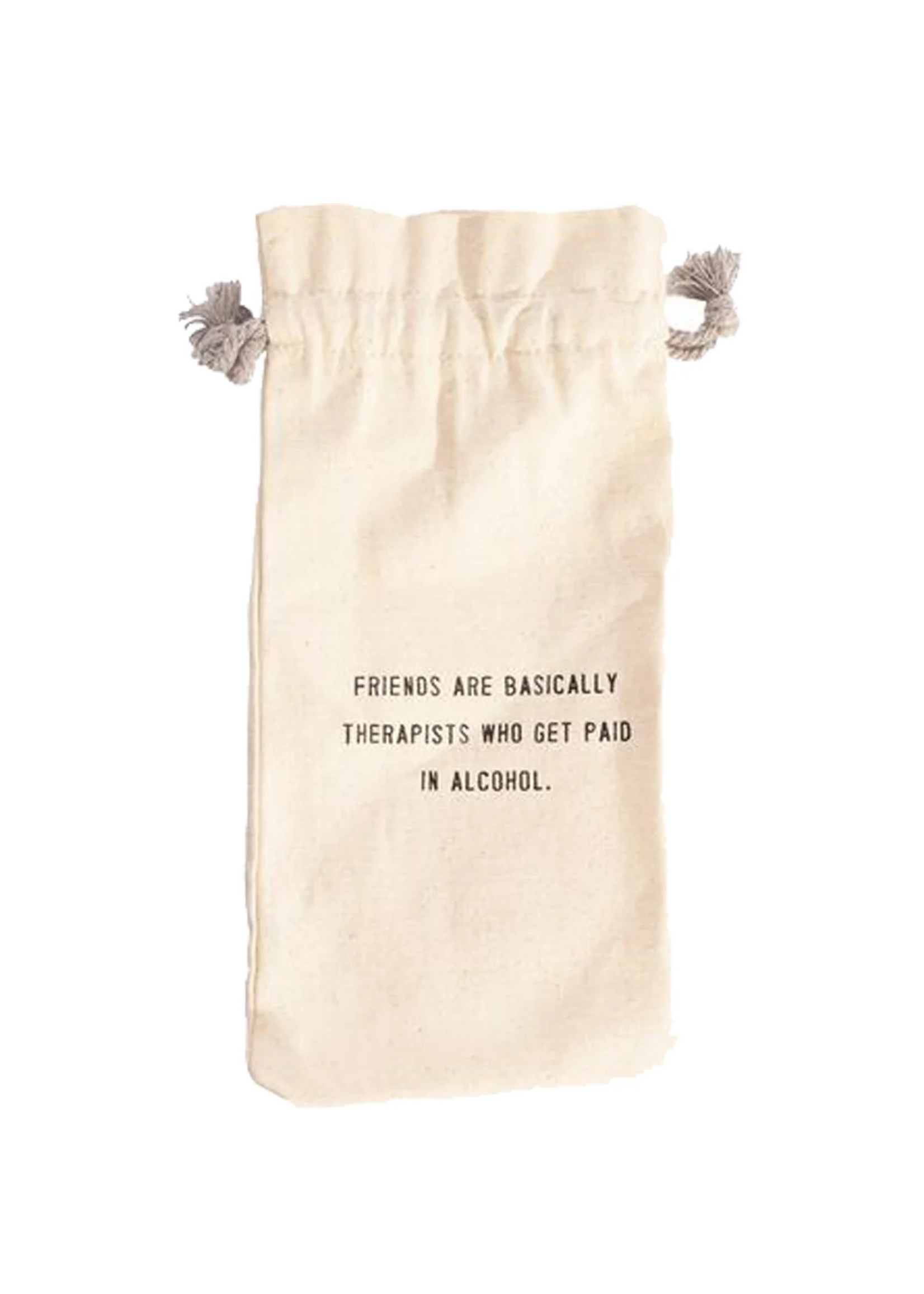 Friends are Therapist (Canvas Wine Bag)