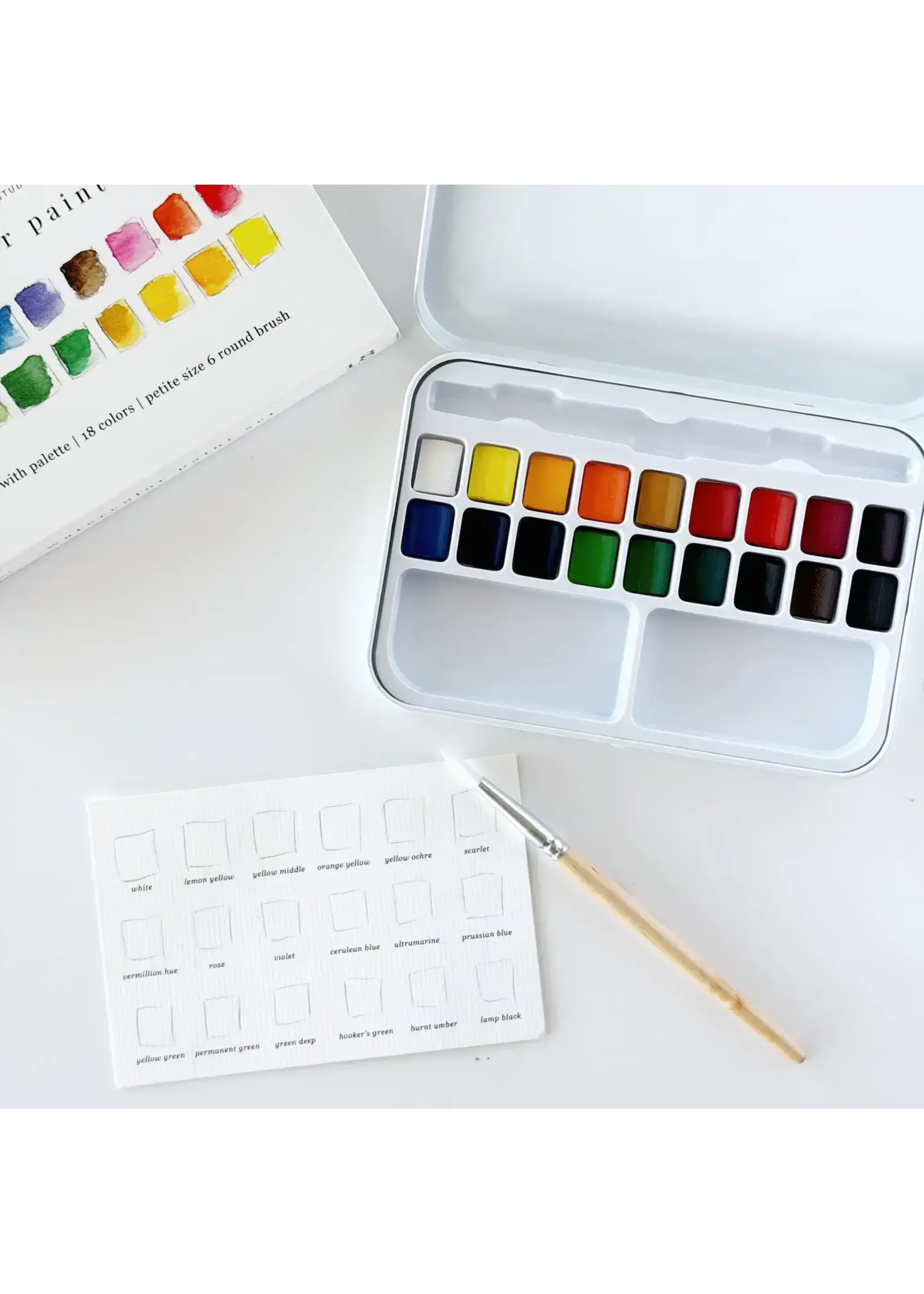 Emily Lex Studio Watercolor Paint Set (18 colors w/brush)