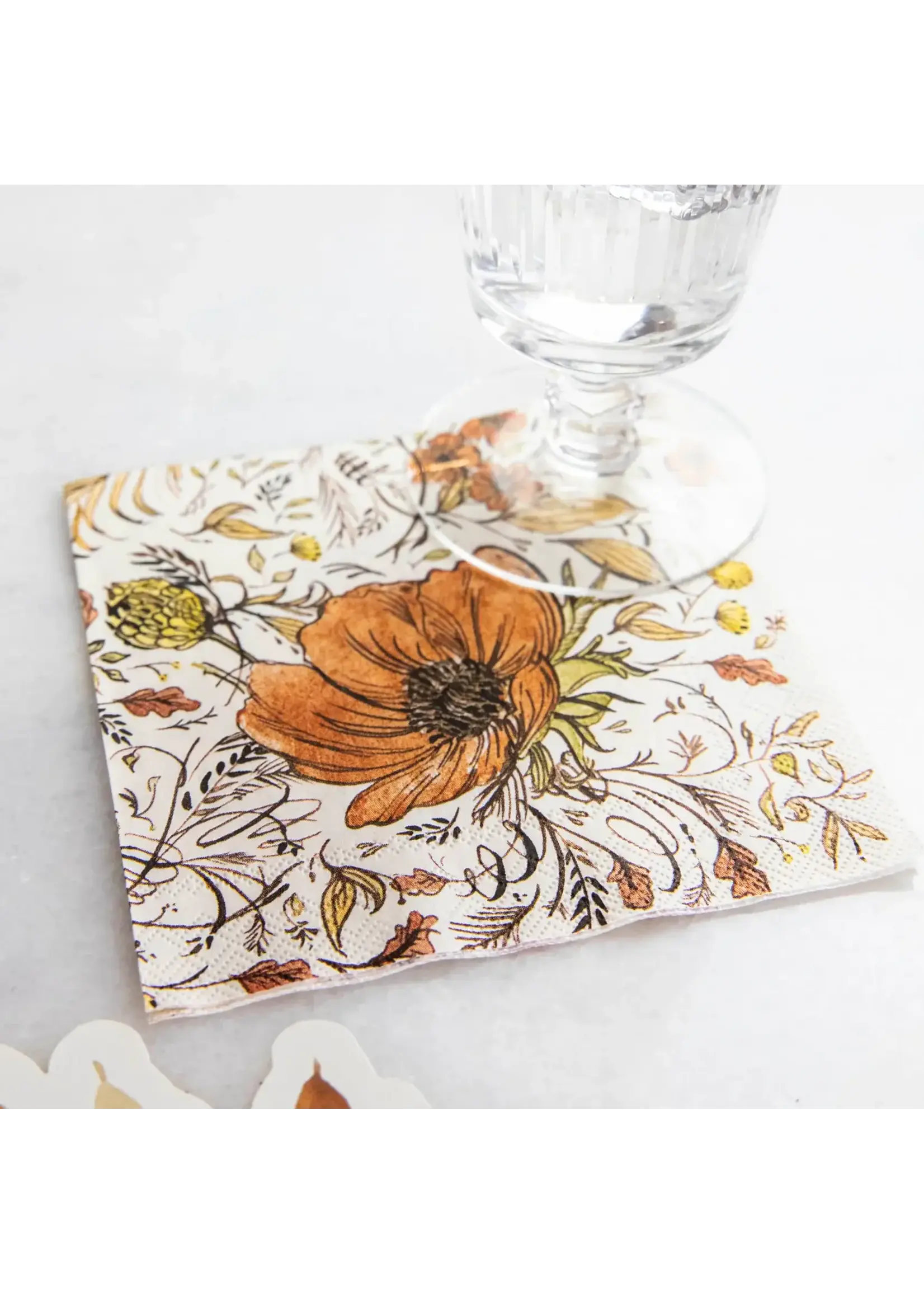 Autumn Acanthus Cocktail Napkin