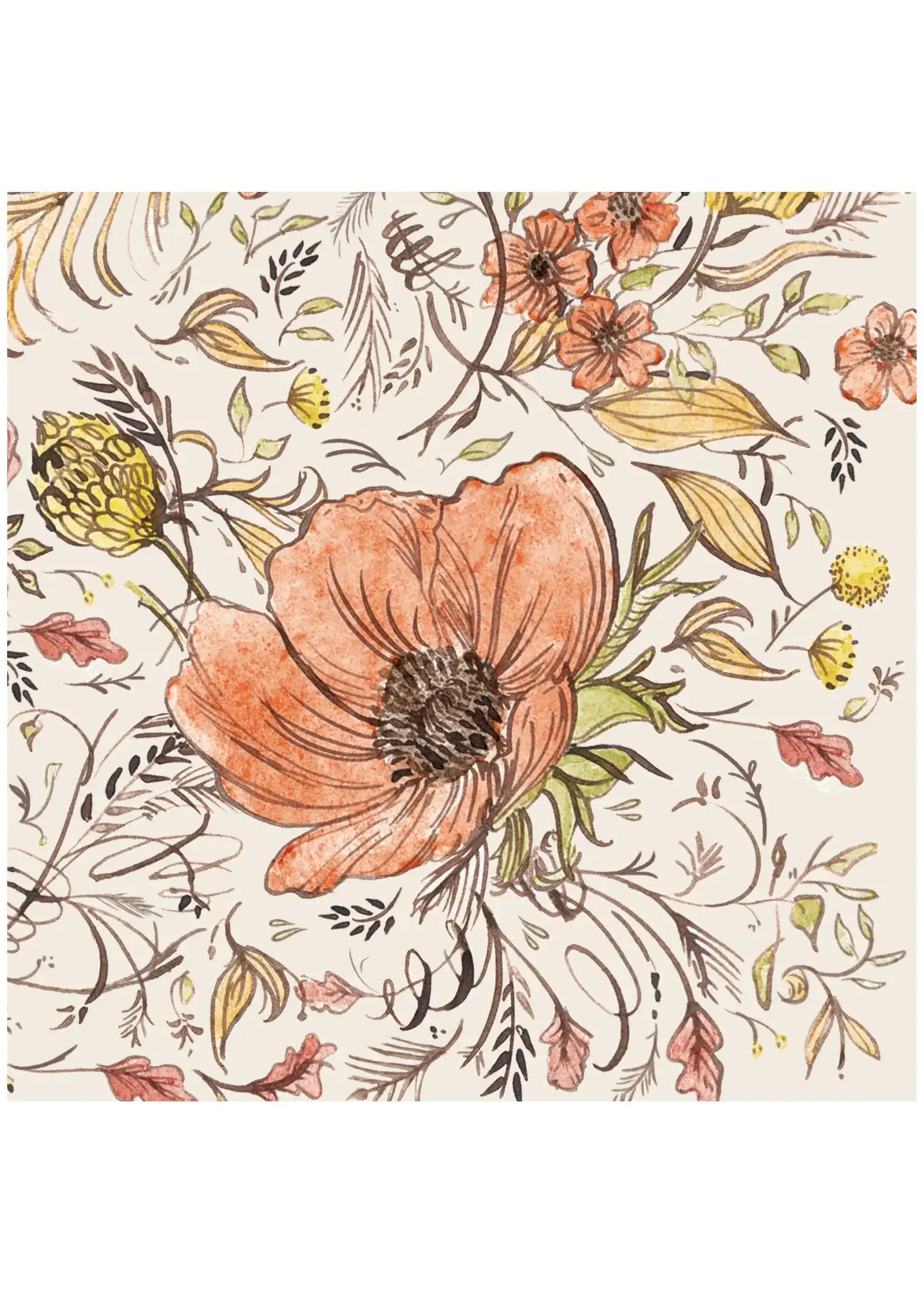 Autumn Acanthus Cocktail Napkin
