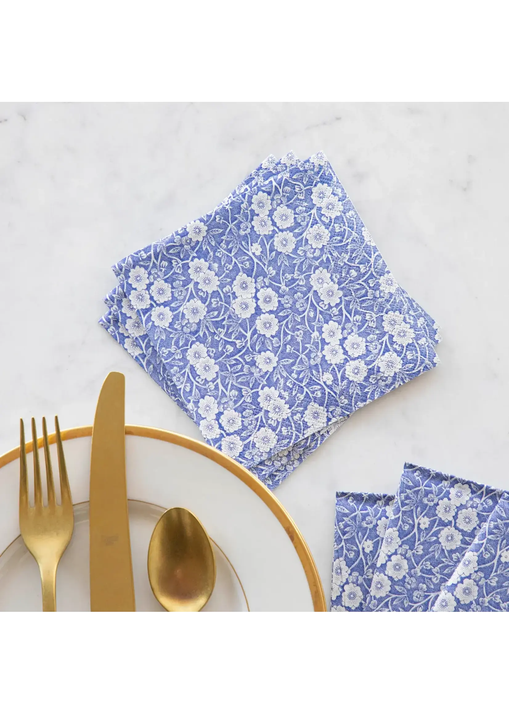 Blue Calico Cocktail Napkin
