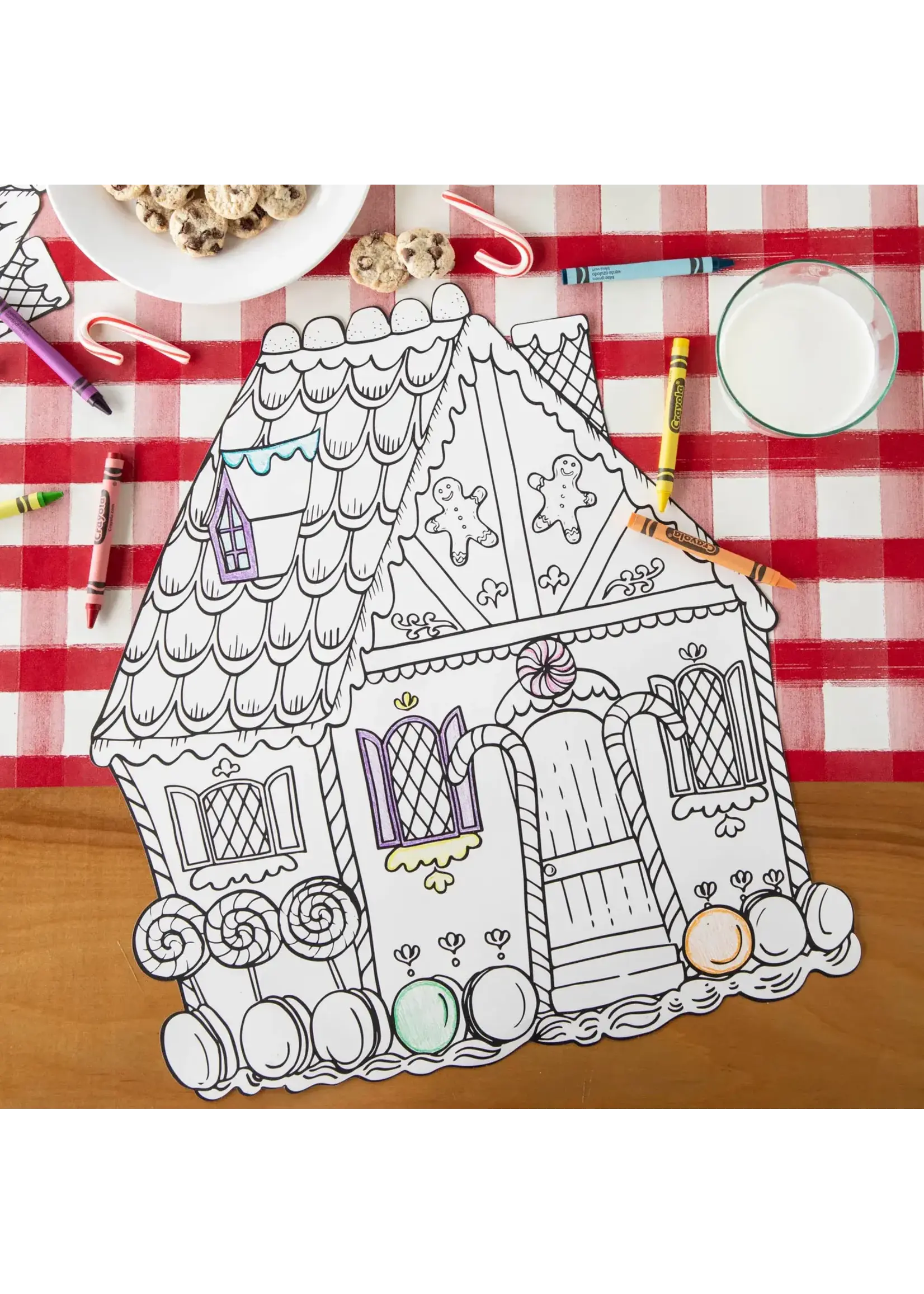 Die Cut Gingerbread House Coloring Placemat